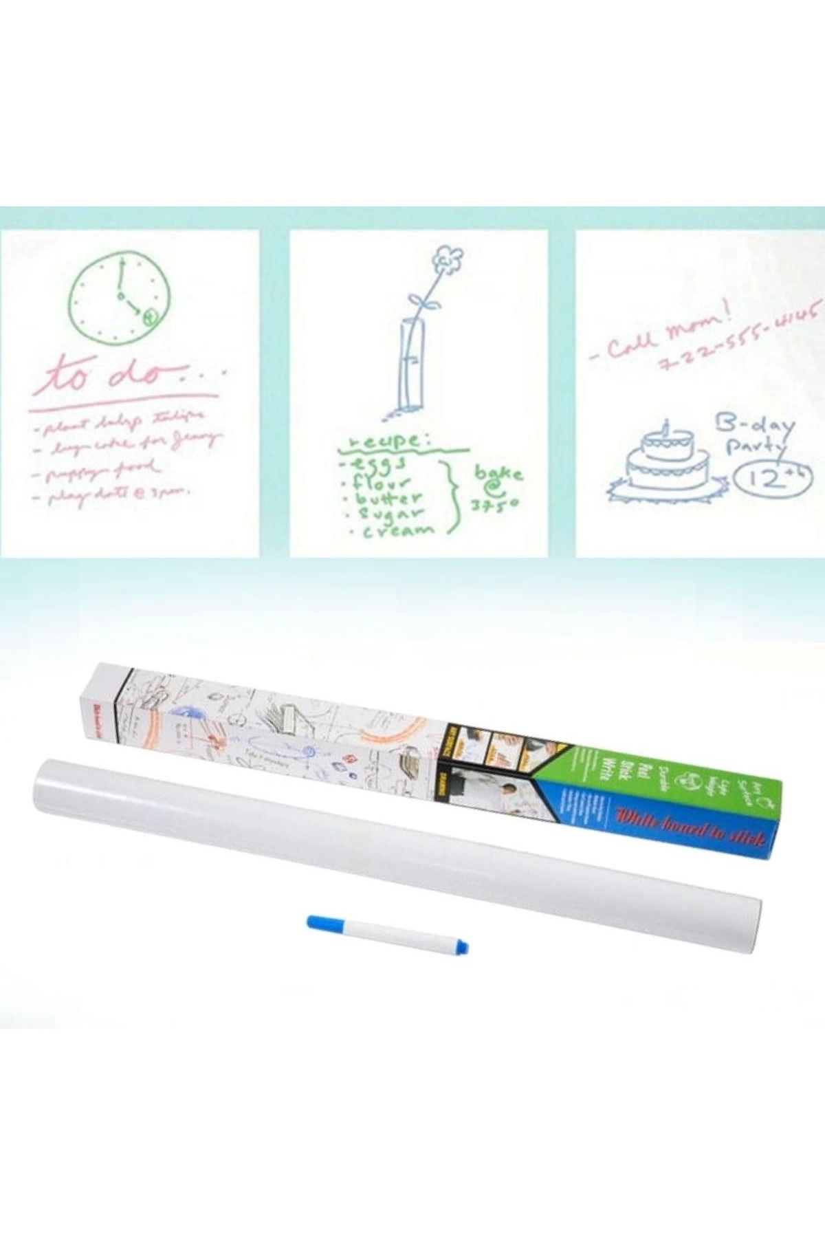 MELFSHOP Silinebilir Kalemli Sticker Duvara Yapışabilen Yazı Tahtası 60x100 cm
