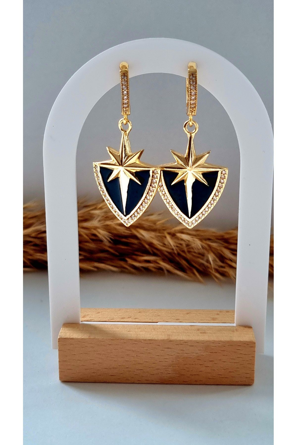 İNİTİUM VIP PAslanmaz Çelik Kuzey Yıldızı Rose Gold Küpe