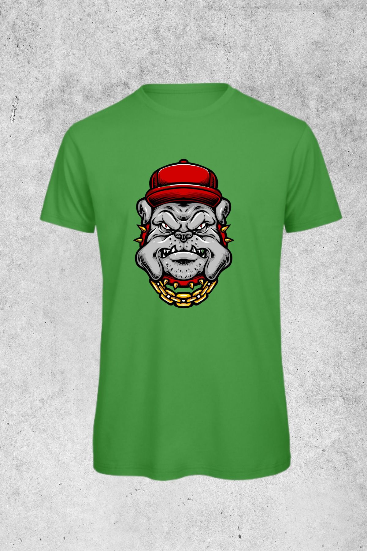 MOLICO Basic unısex sıfır yaka kısa kollu ŞAPKALI KÖPEK BASKILI tshirt