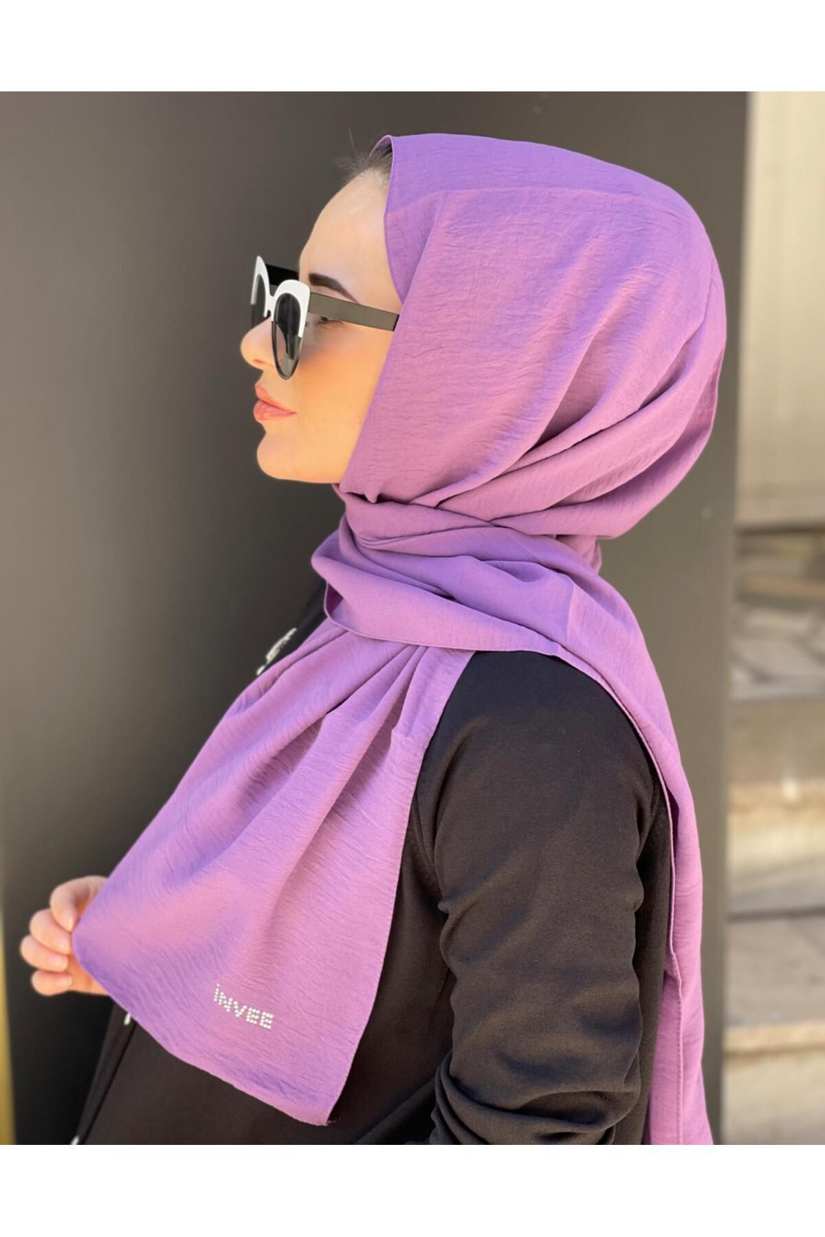 Perla Scarf & More İnvee caz Şal Eflatun