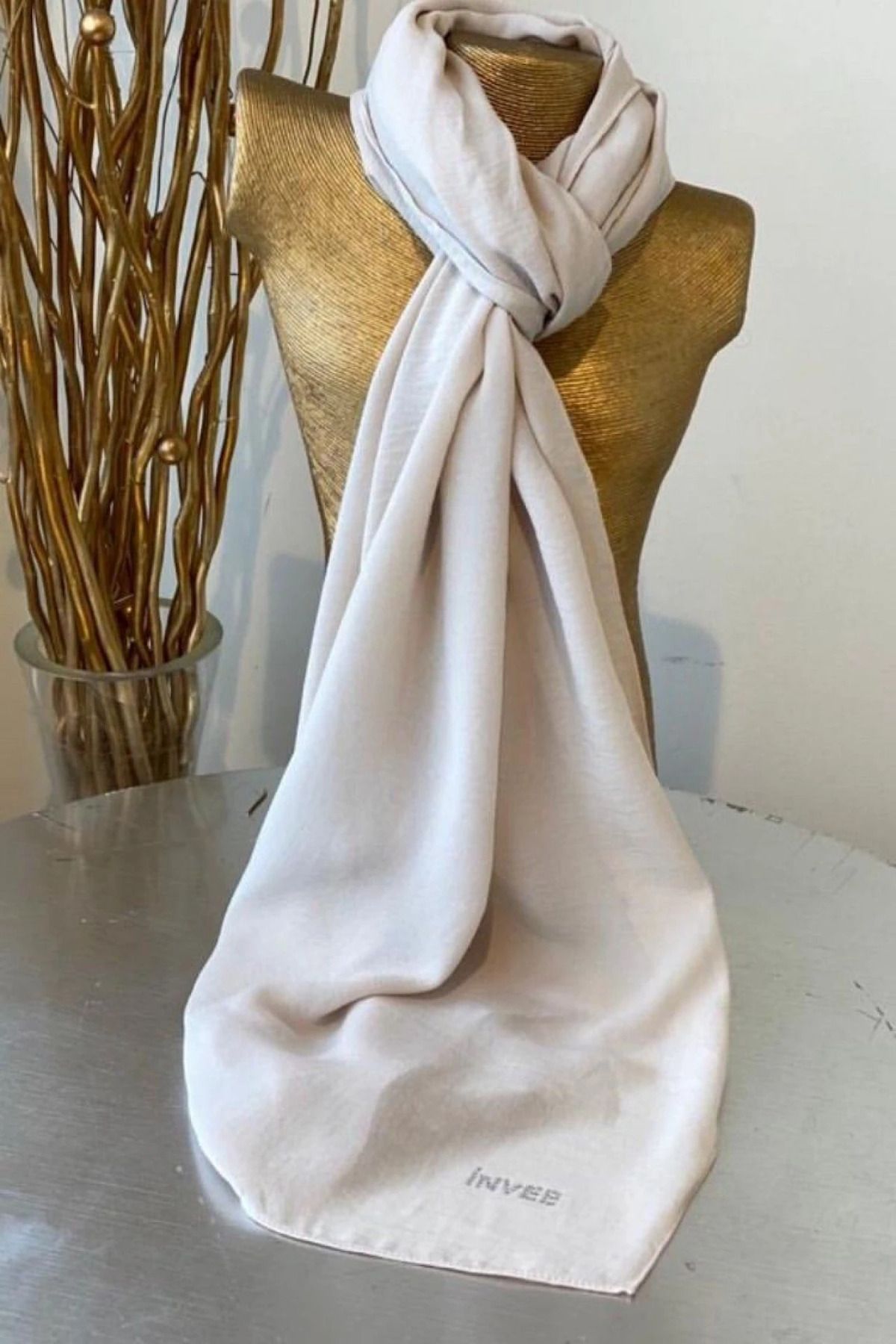 Perla Scarf & More İnvee Caz Şal Bej