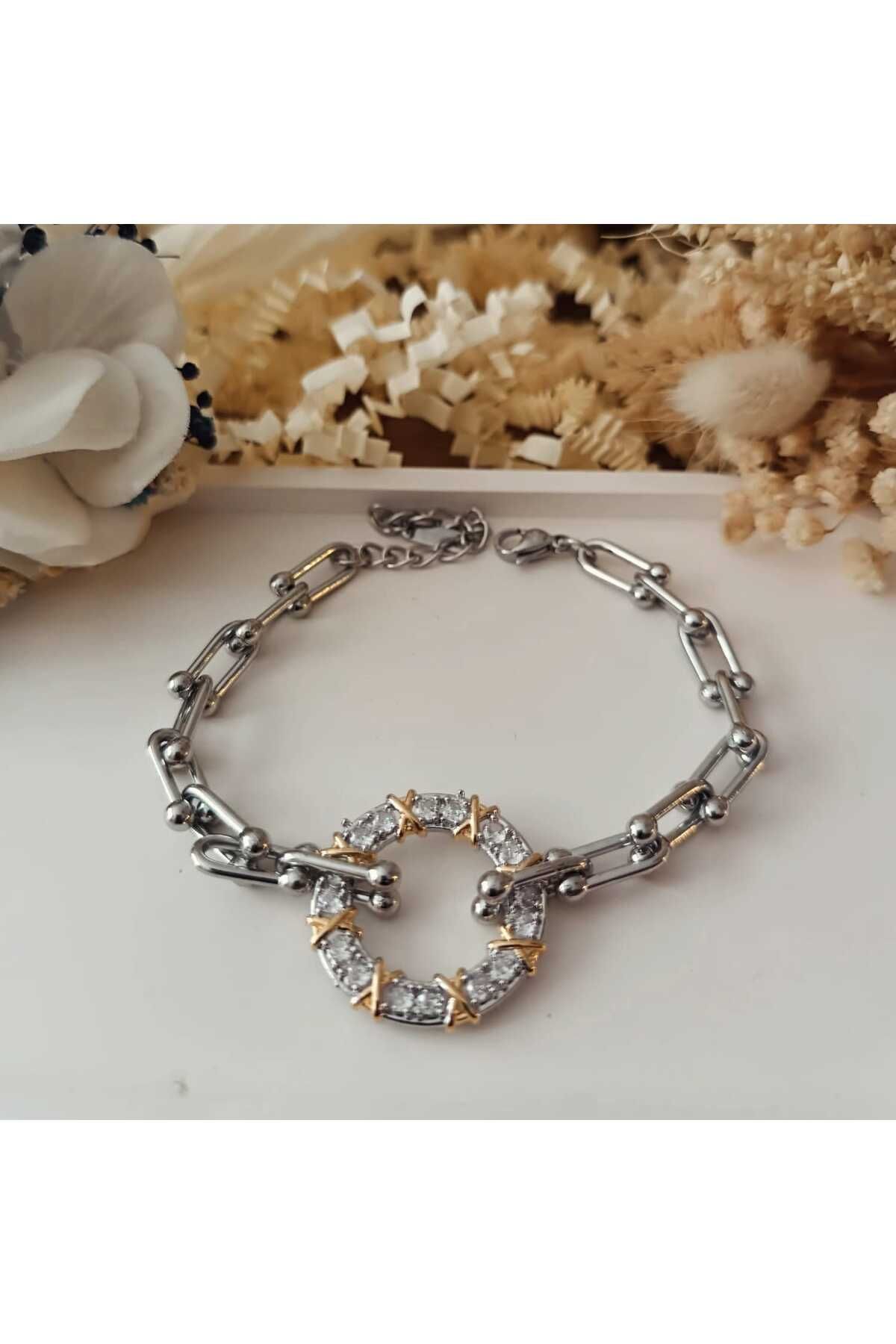 sessjewelry Silver hlka detay zirkon taşlı bileklik