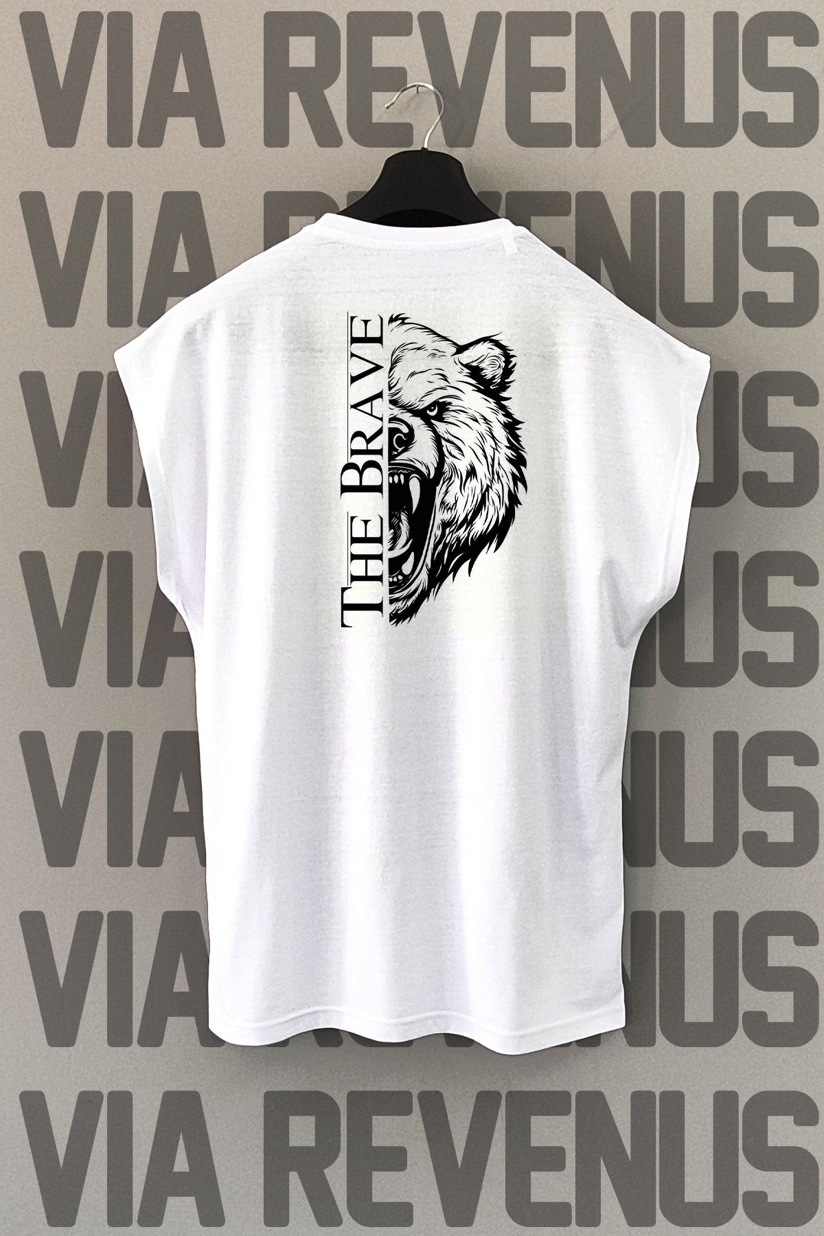 Vordevia The Brave Sırt Baskılı Sıfır Kollu Bisiklet Yaka Spor Tshirt