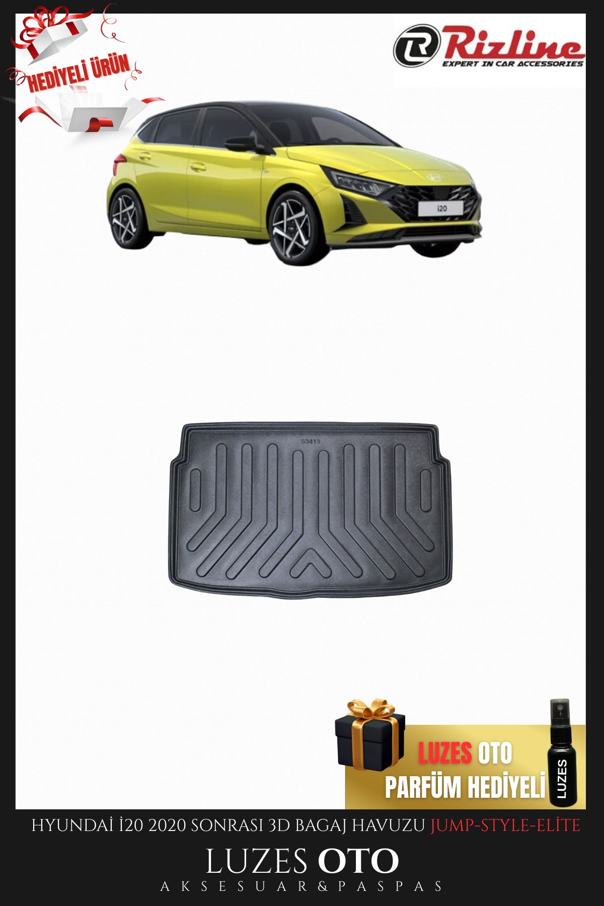 Rizline Hyundai İ20 3D Bagaj Havuzu Jump-Style-Elite 2020-2021-2022-2023-2024-2025