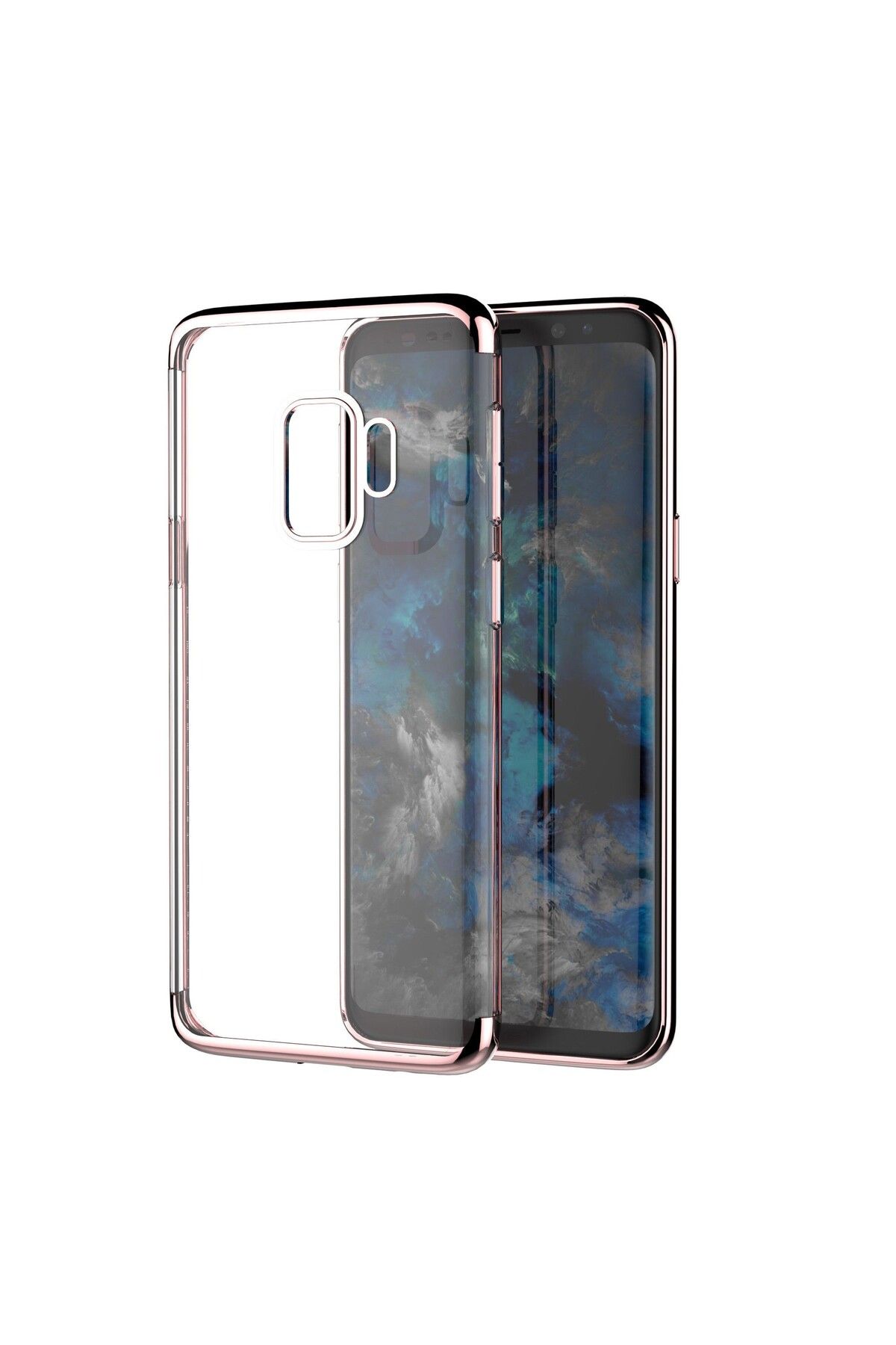 OEM-Huawei P20 Lite Transparent Case with Rose Gold Edges 1