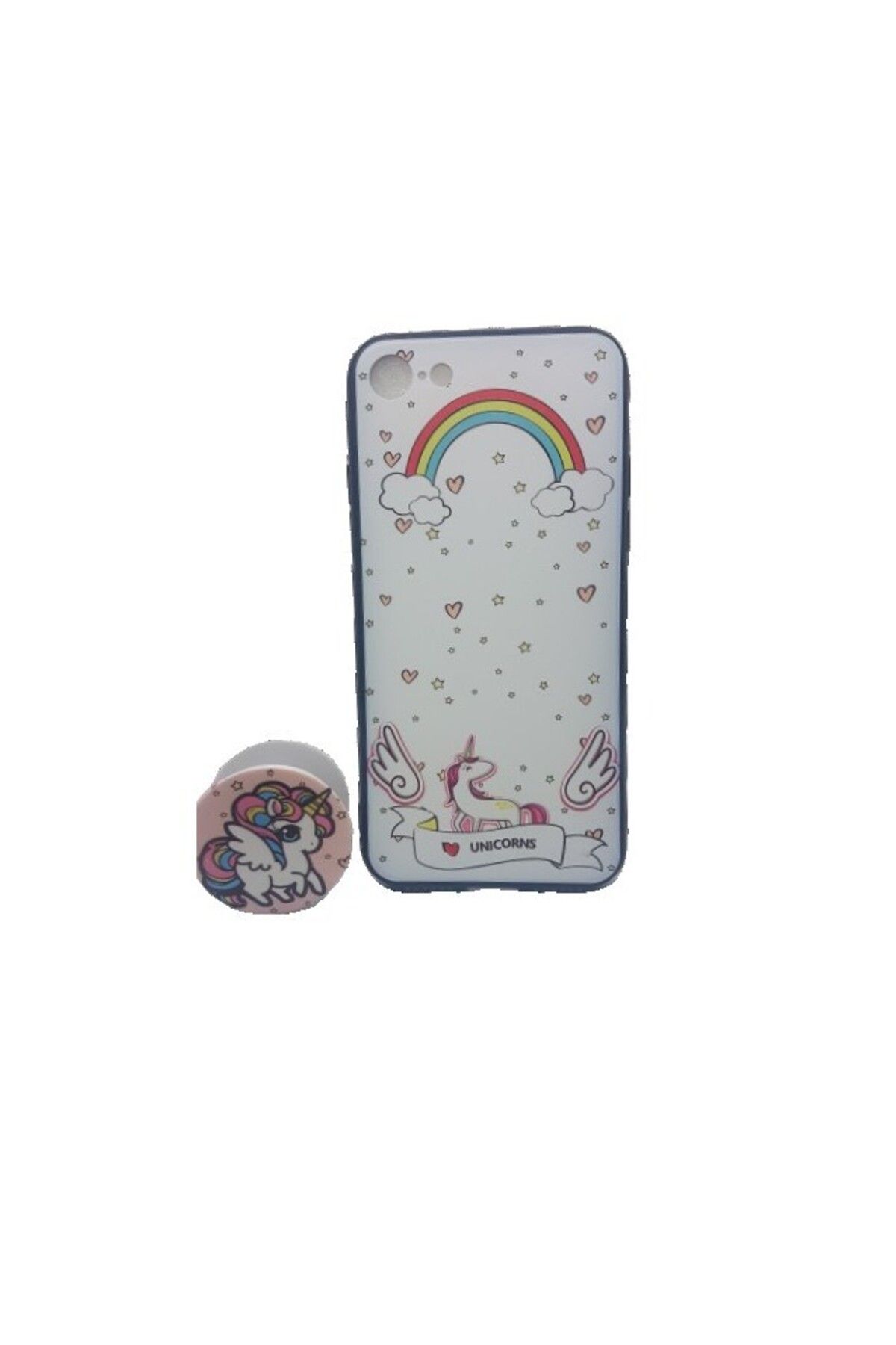 OEM-Husa Apple iPhone XR Multicolor Model Unicorn + Popsocket inclus 1