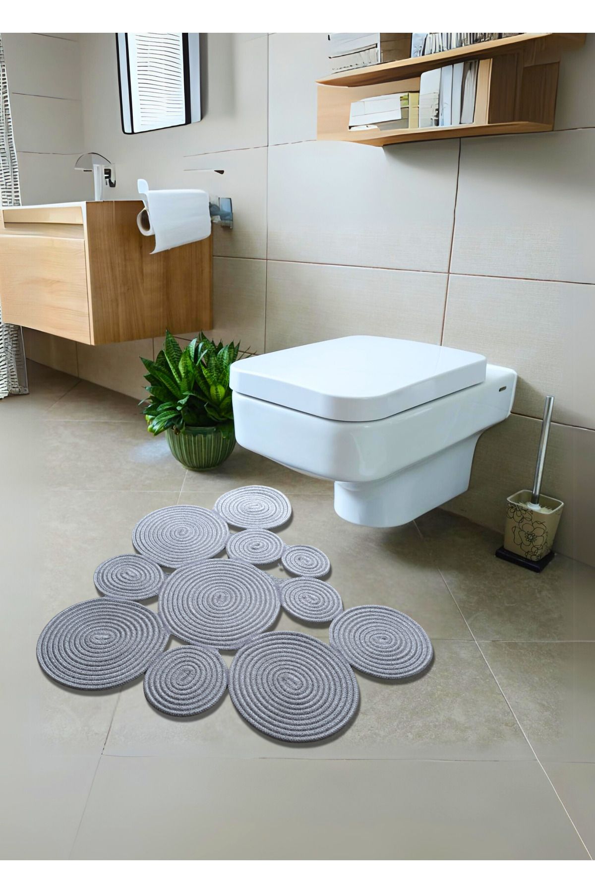 HomeTurko BOHEM YIKANABİLİR ÇİFT TARAFLI JÜT, HASIR BANYO KLOZET ÖNÜ PASPASI. NEME DAYANIKLI RUSTİK PASPAS