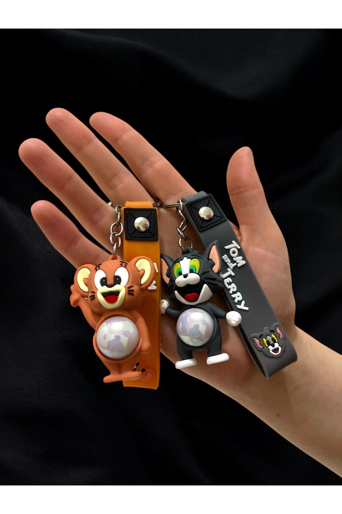 HALSE Tom Ve Jerry Işıklı 3D Çift Anahtarlık 2 Adet