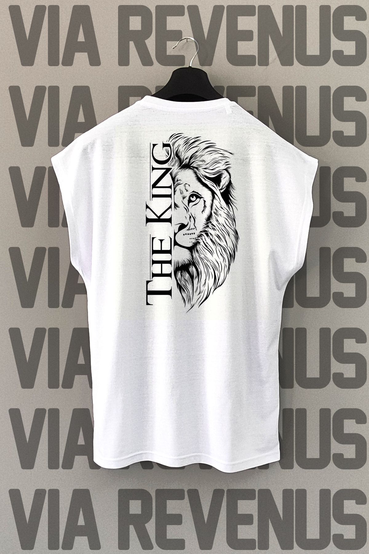 Vordevia The King Sırt Baskılı Sıfır Kollu Bisiklet Yaka Spor Tshirt