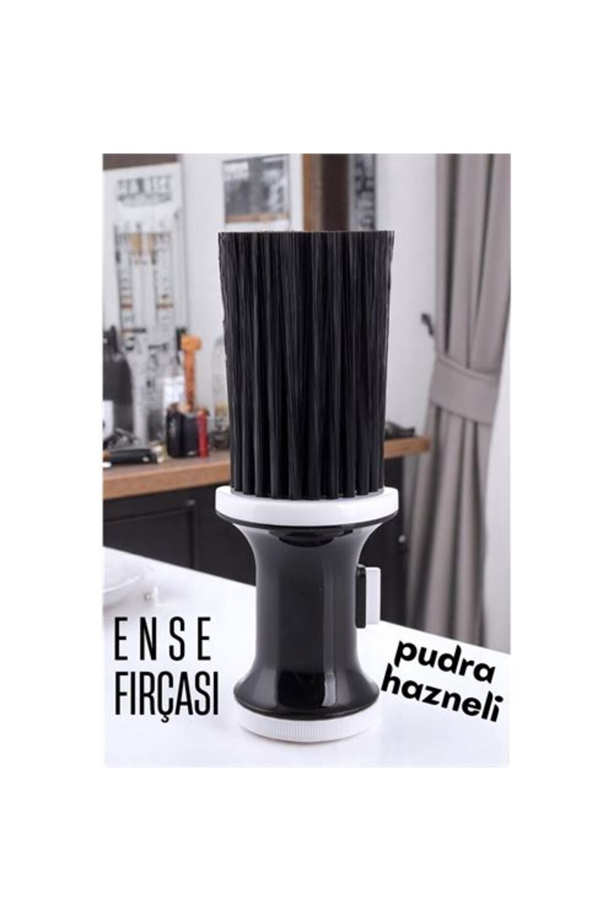 karadağsb Pudra Hazneli Ense Fırçası Saç Temizleme Fırçası - Berber Temizlik Fırçası- Kuaför Berber Malzemesi