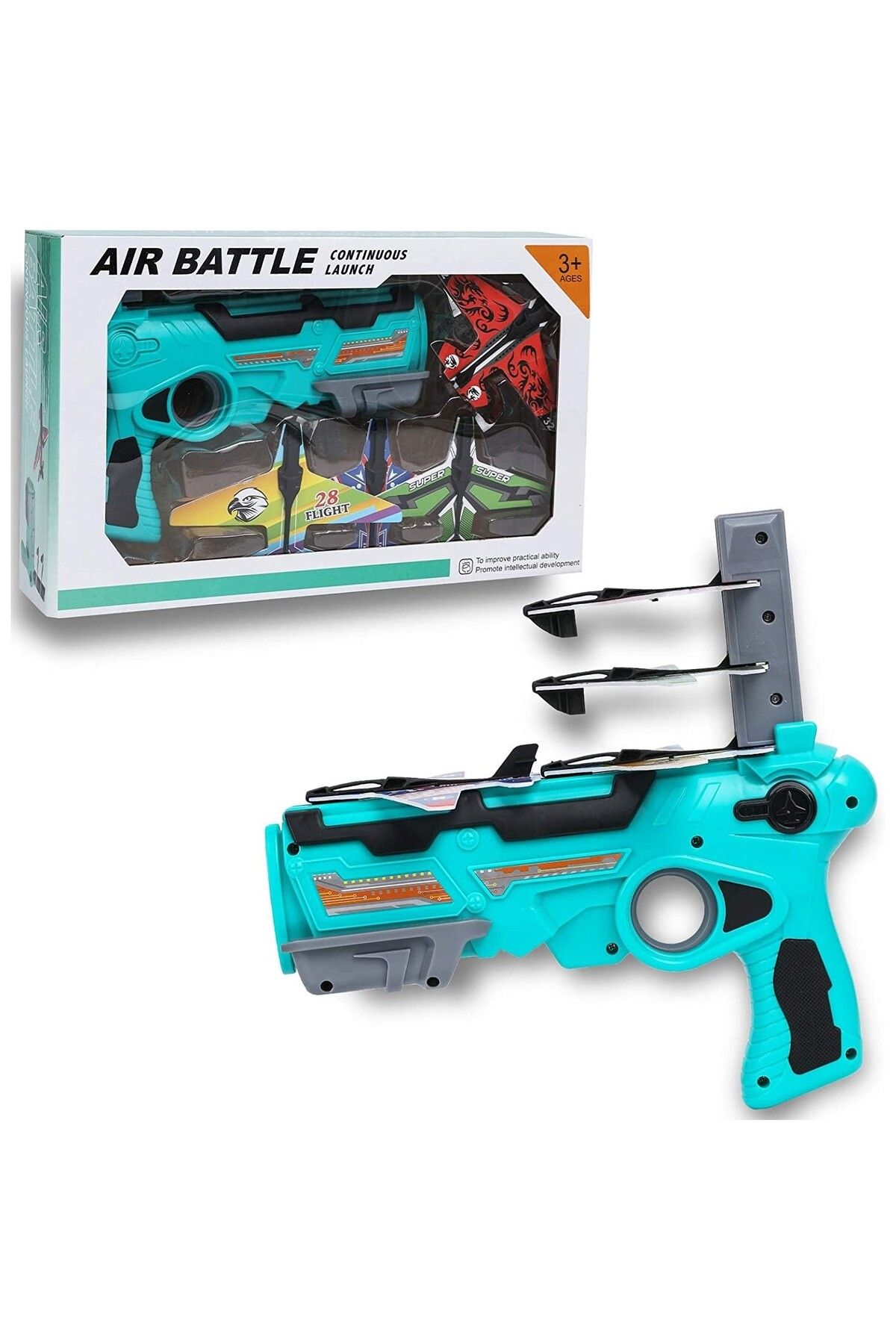 OEM Set Arma De Jucarie Tip Lansator De Avioane, Air Battle, Turcoaz Unisex - 10