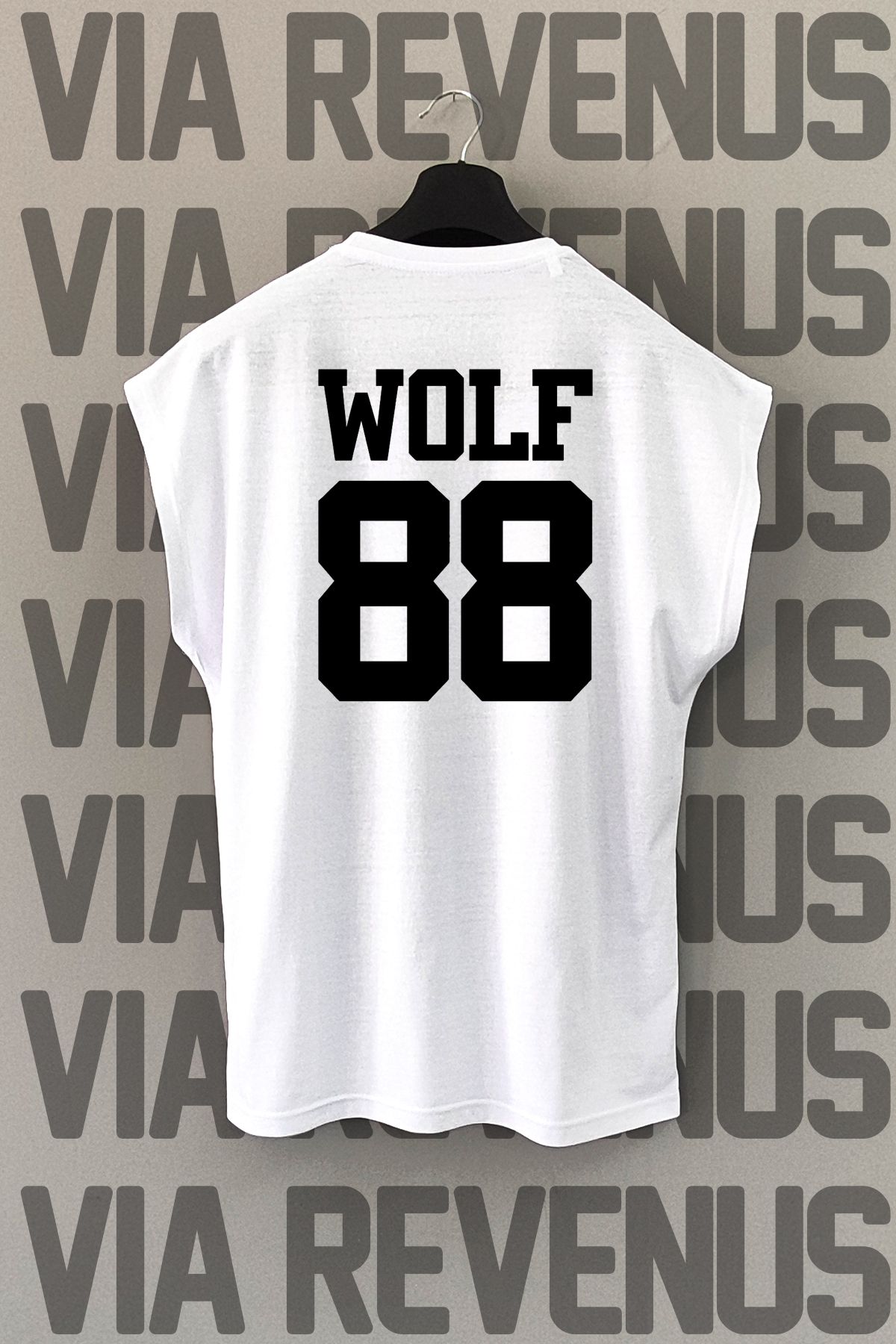 Vordevia WOLF 88 Sırt Baskılı Sıfır Kollu Bisiklet Yaka Spor Tshirt