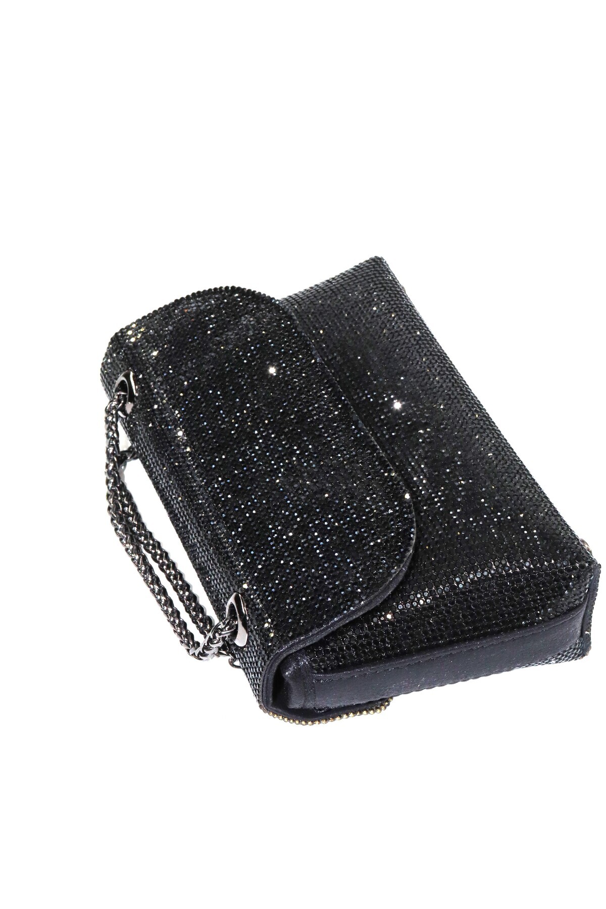 KEEBA-Black Evening Bag with Stones. Women's Black Evening Dress Stone Bag. Wedding Graduation Portfolio Clutch Invitation Bag 5