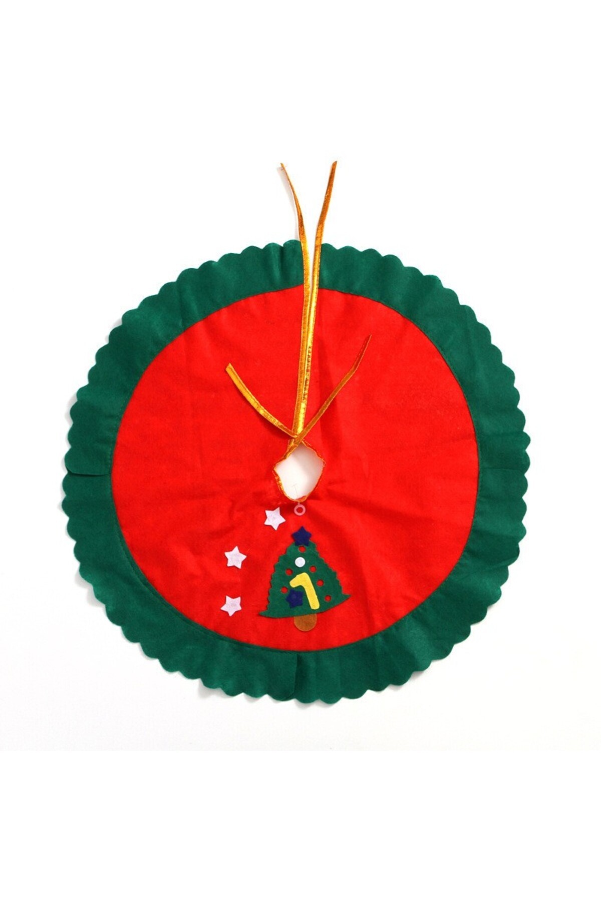 Flippy Χαλί χριστουγεννιάτικου δέντρου Flippy, μάλλινο, κόκκινο/πράσινο, 60 εκ.