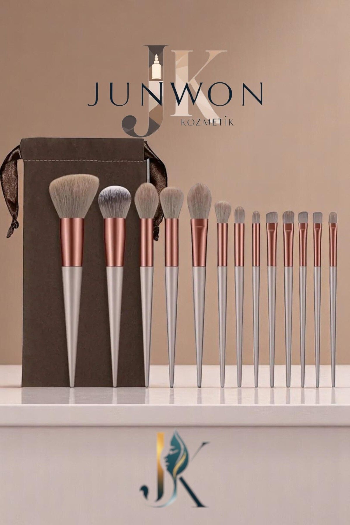 junwon Fix 13 Lü Fırça Seti Kahverengi
