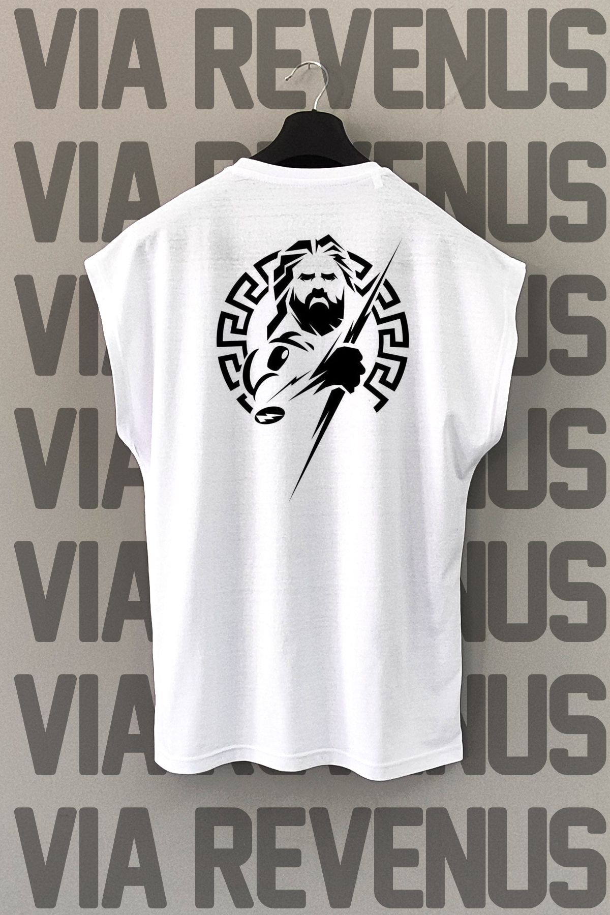 Vordevia Zeus Sırt Baskılı Sıfır Kollu Bisiklet Yaka Spor Tshirt