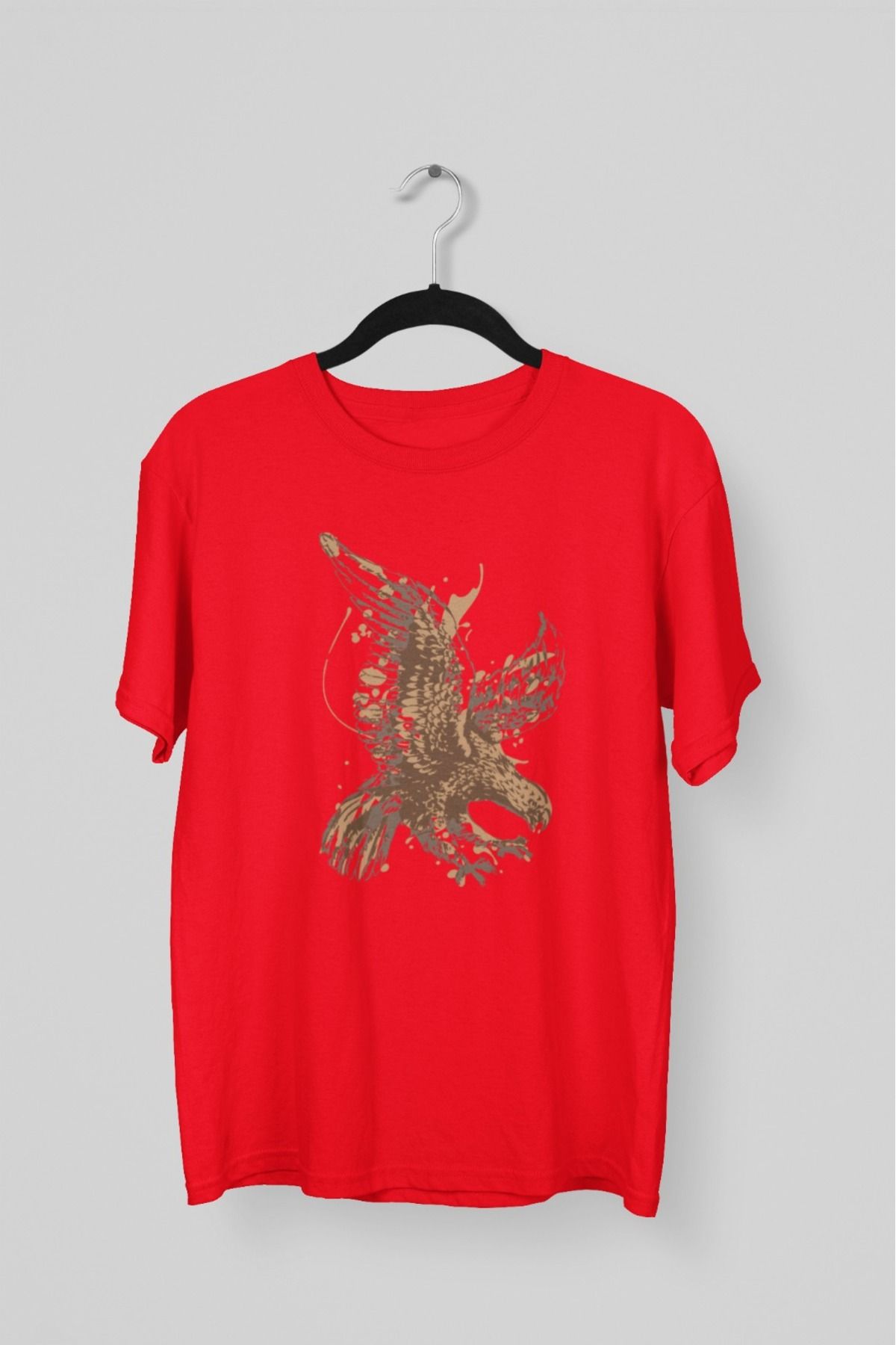 Butik ERKEK/KADIN -KARTAL- TRANSFER BASKILI YUVARLAK YAKA KISA KOL TİŞÖRT