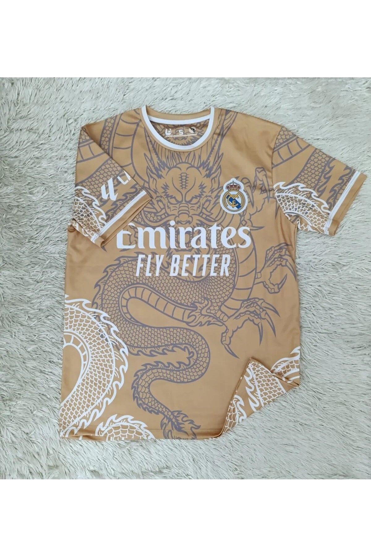 BREATHLESS R.e.a.l M.a.d.r.i.d 2024/25 Dragon Desenli Özel Konsept Forması (GOLD)