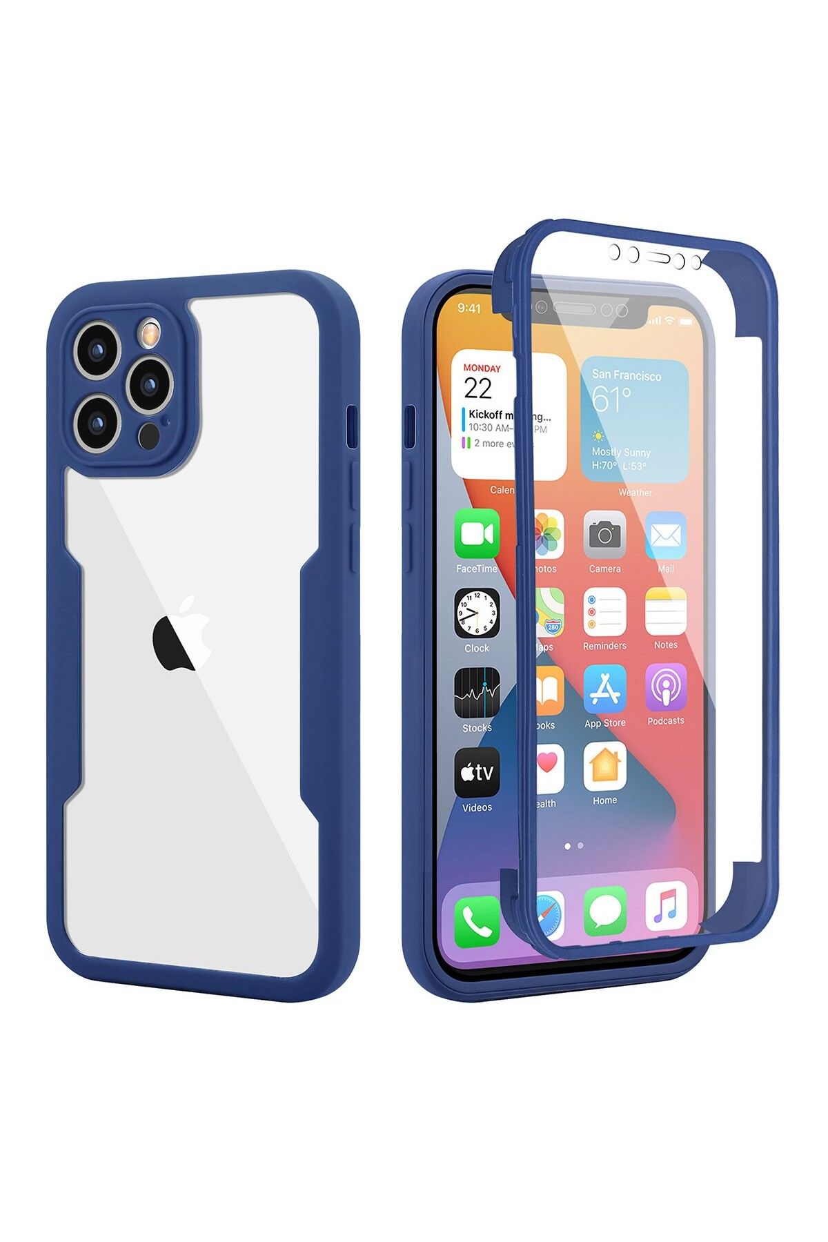 OEM Husa Max Defence Pentru Samsung Galaxy A32 4g, Bumper Albastru, Fata Dubla Transparen Unisex - 10