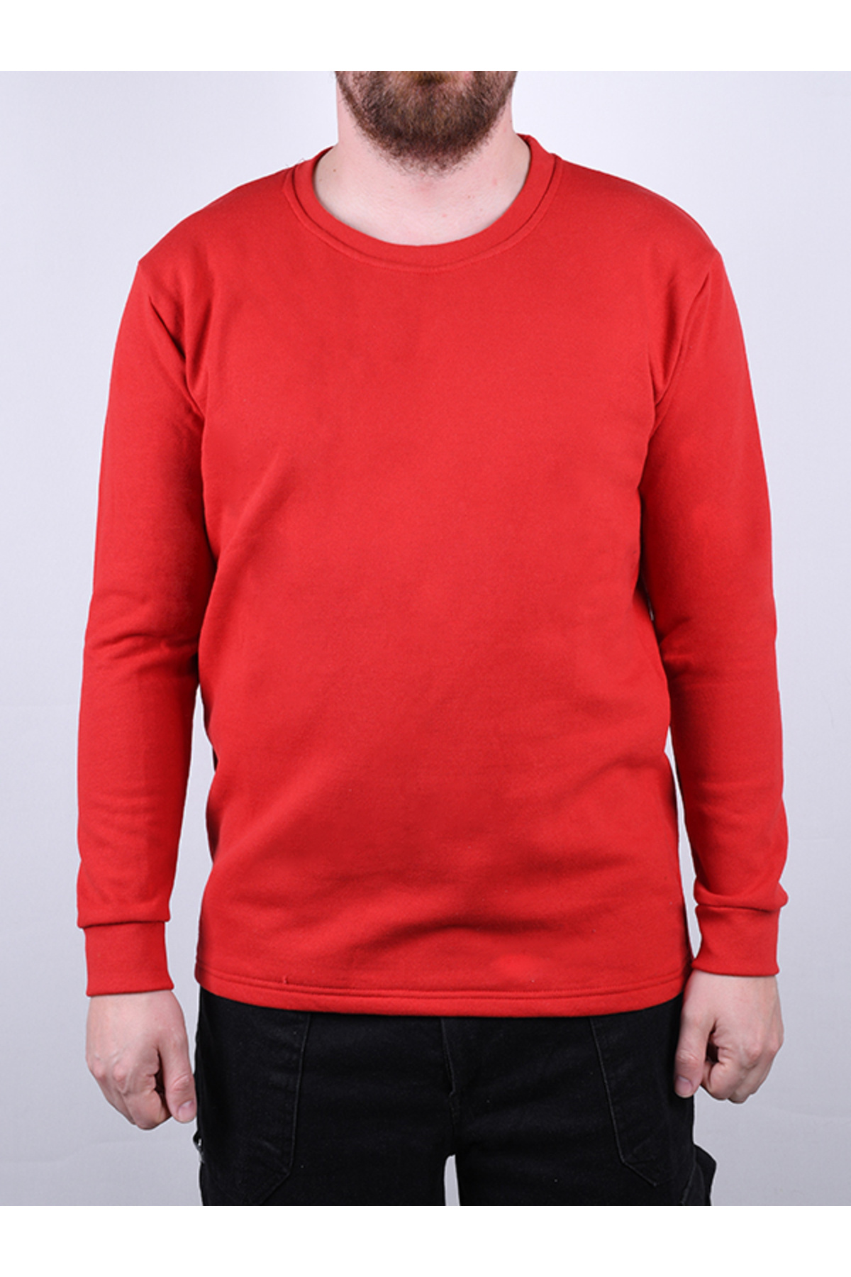 By Okat Unisex Bisiklet Yaka İçi Polarlı Sweatshirt | 2 İplik Kumaş, Sıcak Tutar , İş ve Günlük Kullanım