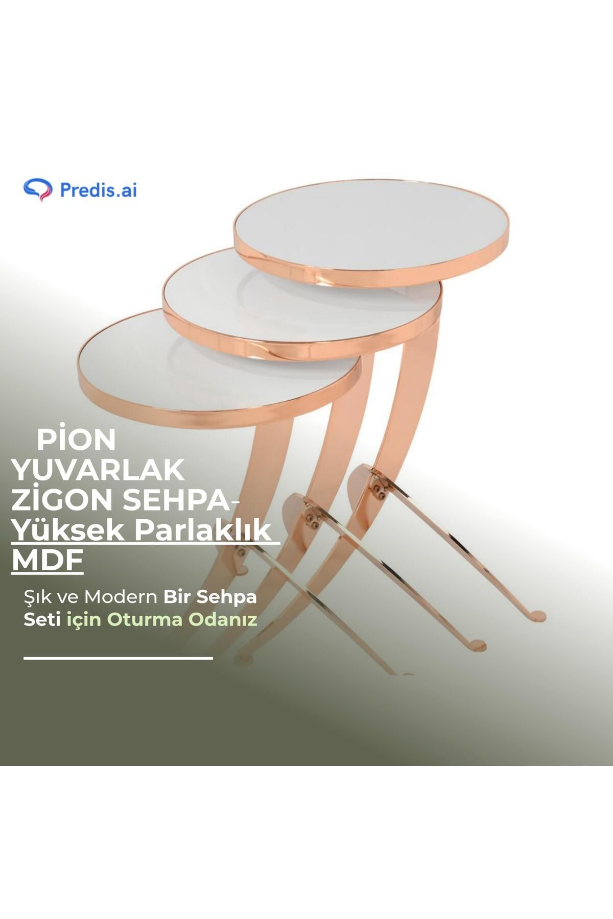 DGRS STORE Pion Yuvarlak Zigon Sehpa: Modern Mekanlara Zarafet ve Pratiklik