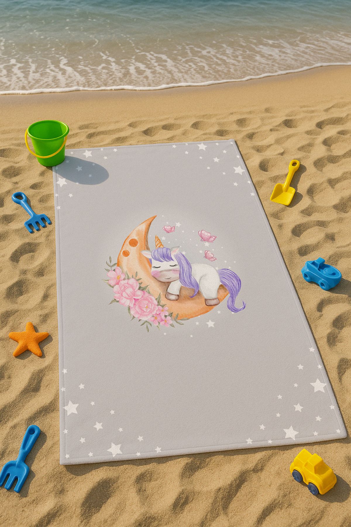 Talia Home Uyuyan Unicorn Desenli Çocuk Plaj - Deniz- Havuz Havlusu TLAPH-079