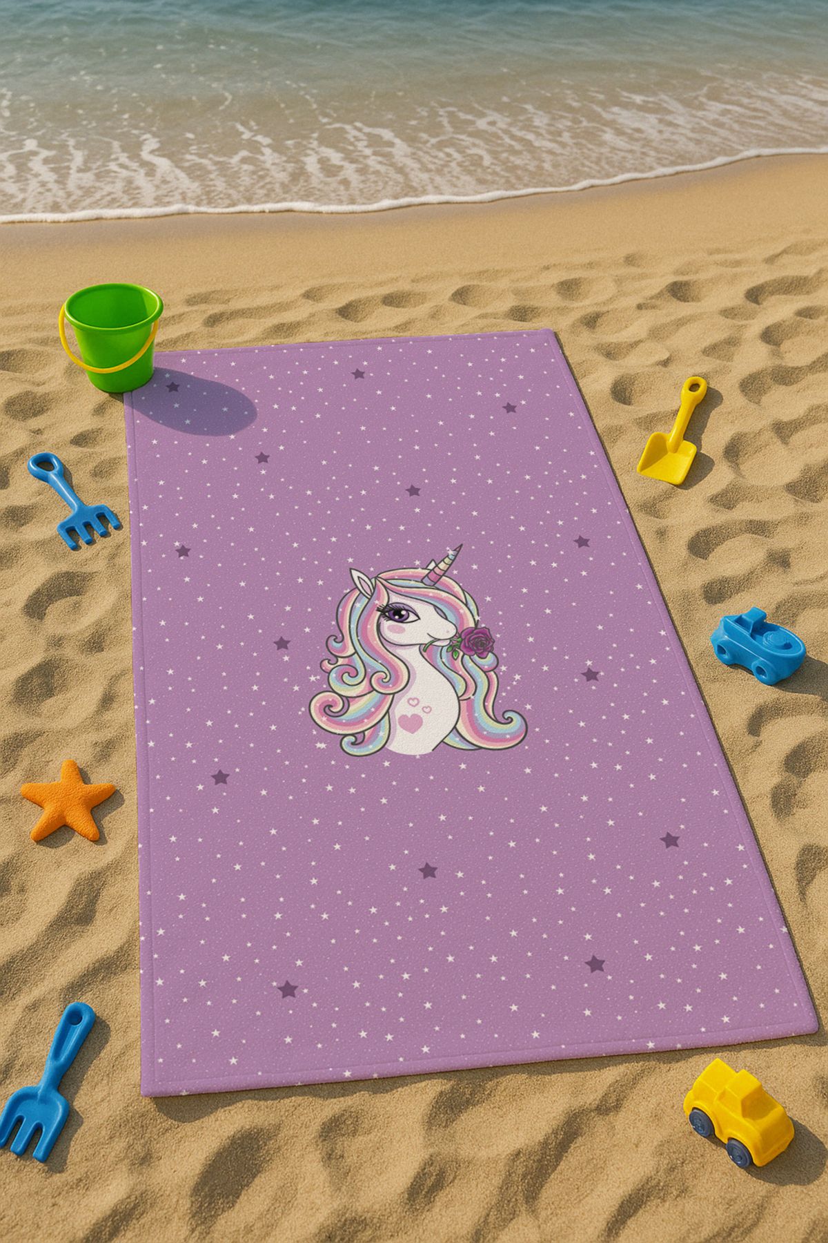 Talia Home Mor Pegasus Desenli Çocuk Plaj - Deniz- Havuz Havlusu TLAPH-054