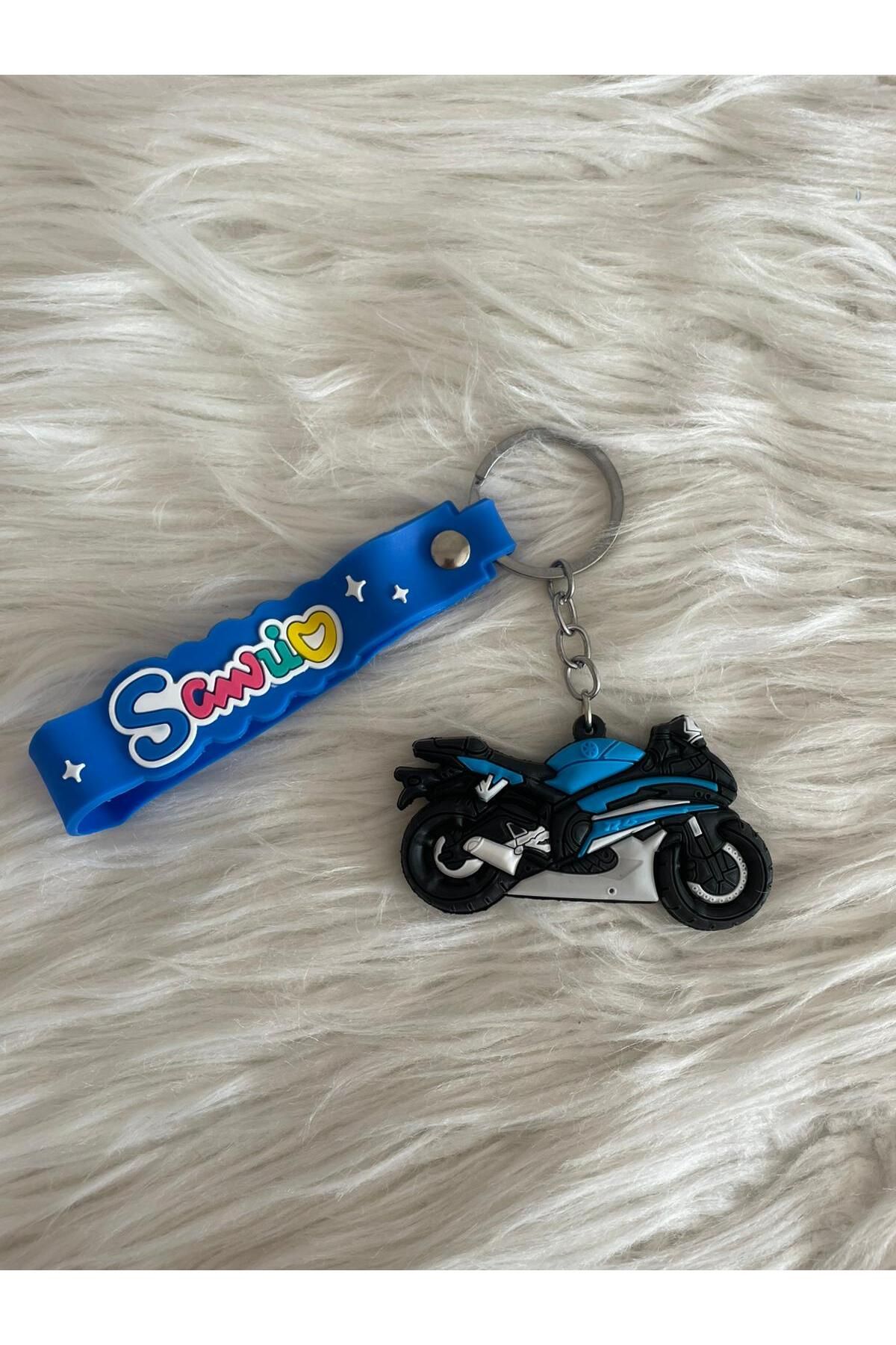 Minik Tutku Mavi Motor, Motosiklet 3D Silikon Anahtarlık