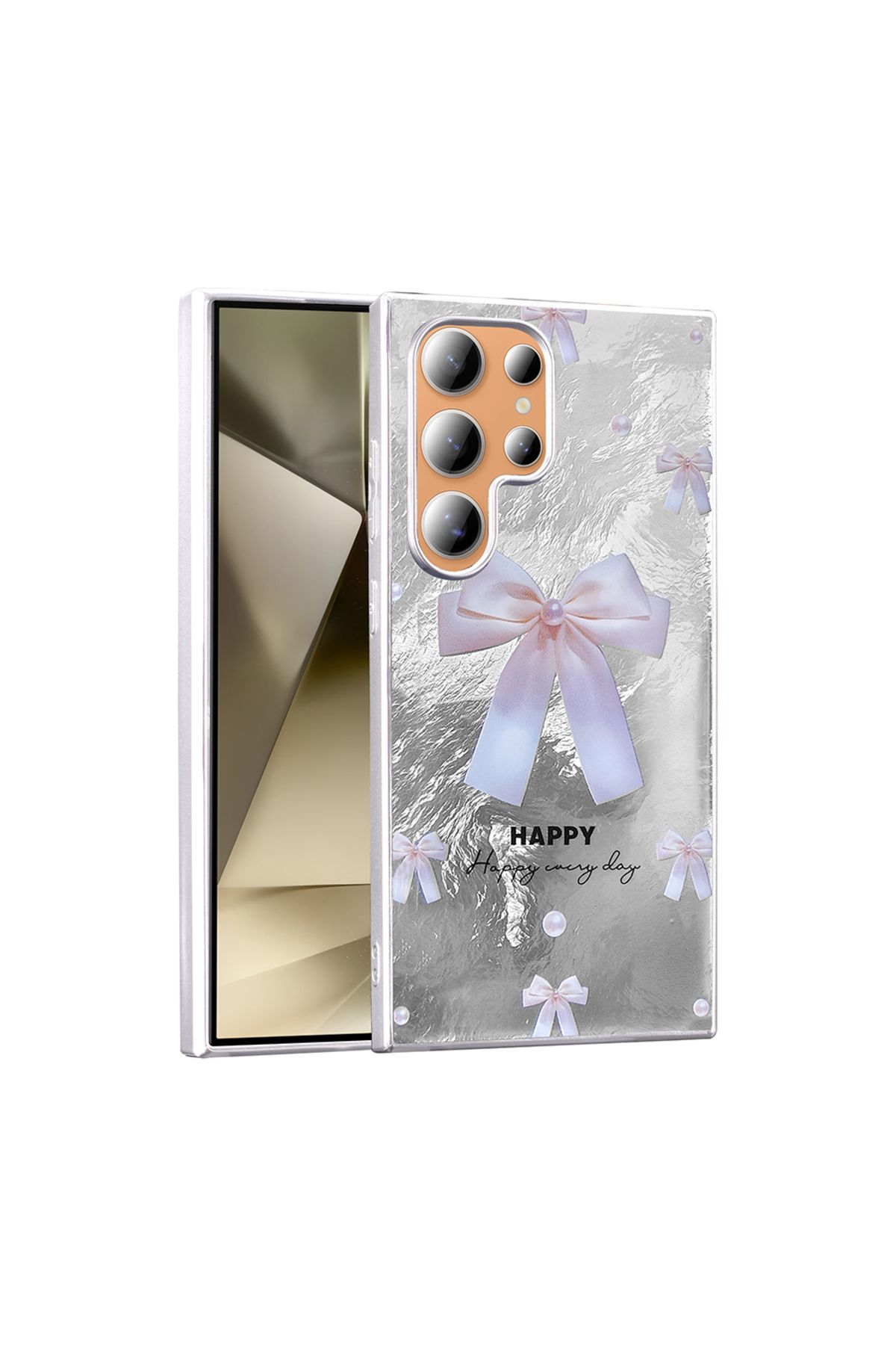 Novatis Samsung Galaxy S25 Ultra Uyumlu Kılıf Desenli Çizgili 3D Kamera Korumalı Kapak