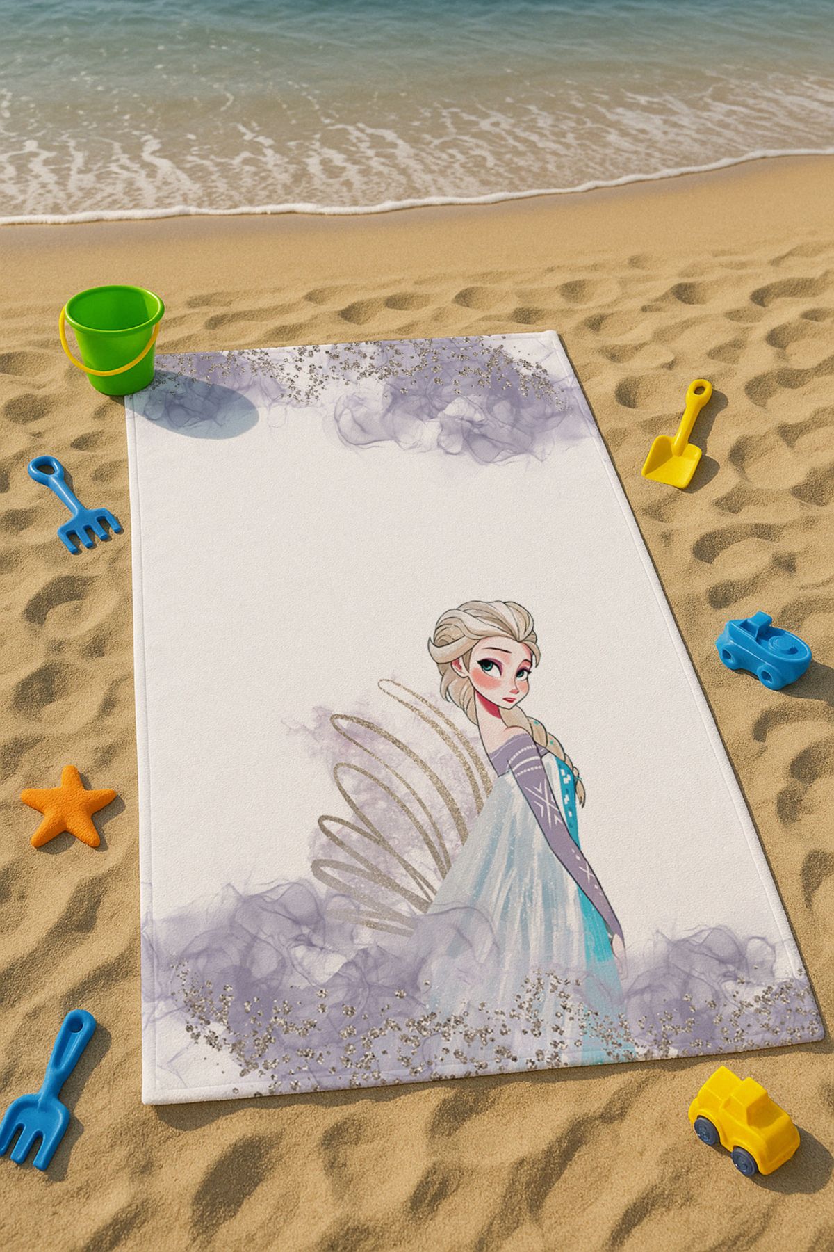 Talia Home Pastel Renk Elsa Desenli Çocuk Plaj - Deniz- Havuz Havlusu TLAPH-028