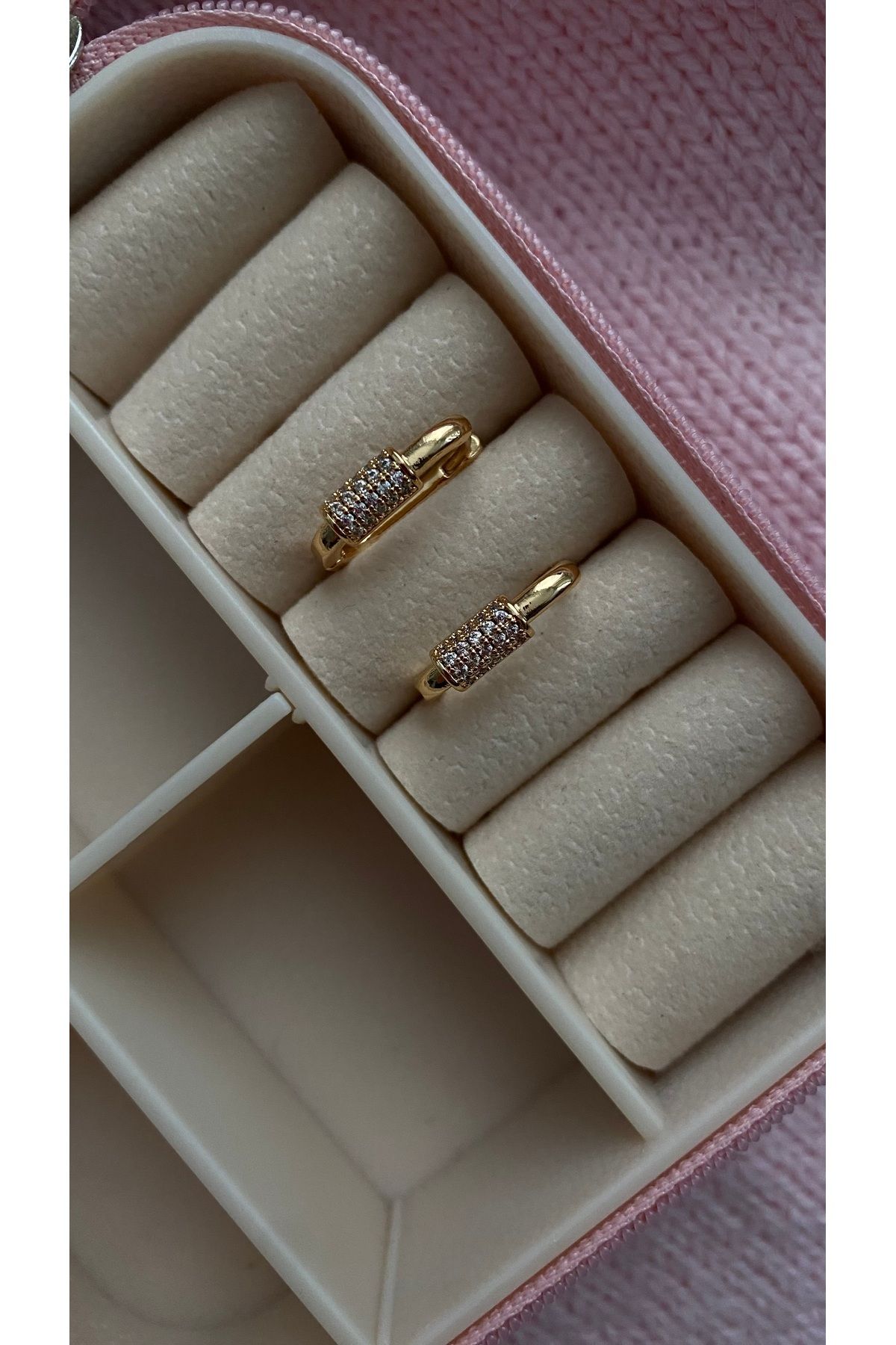 JEWELRY ÇELİK GOLD ZİRKON TAŞLI ZARİF KÜPE