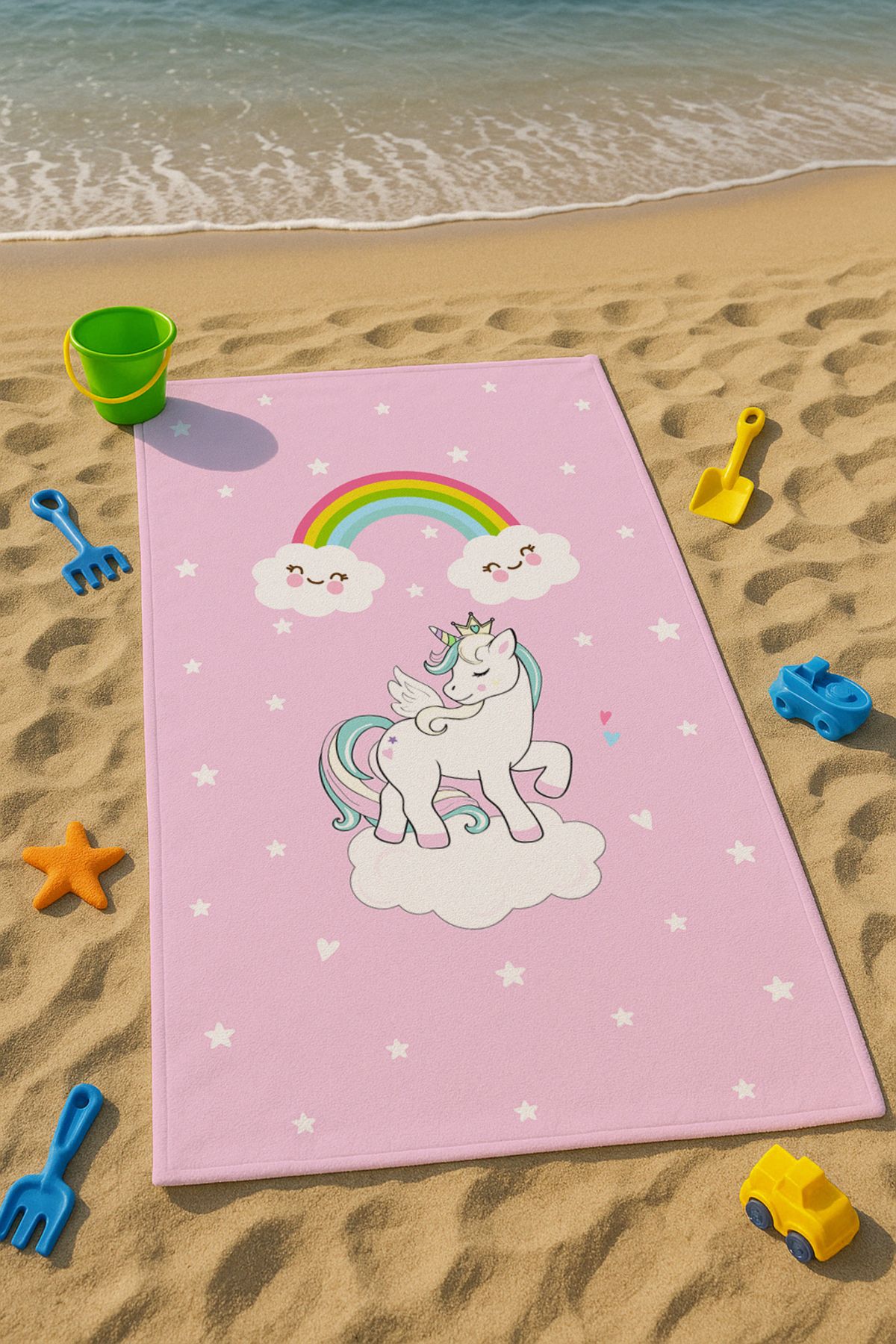 Talia Home Unicorn Desenli Çocuk Plaj - Deniz- Havuz Havlusu TLAPH-170