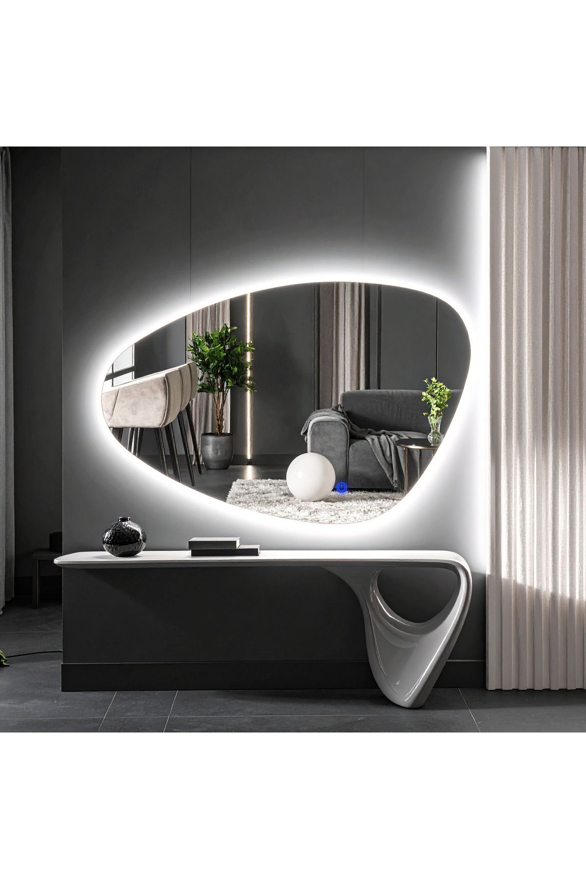 lumora mirror design Luce Beyaz Led'li Lavabo & Banyo Aynası (Dokunmatik Sensörlü)