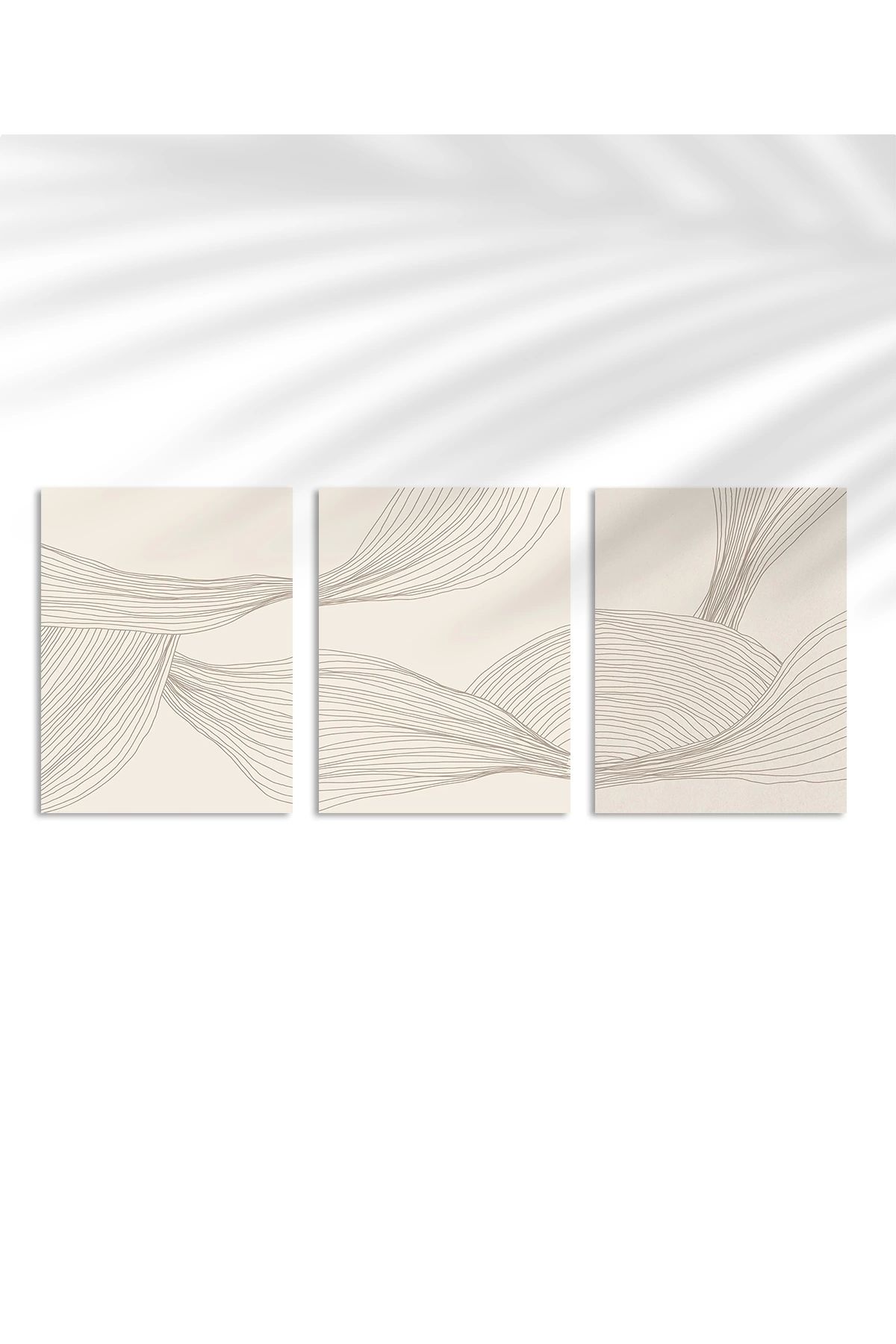 VOGLOO Çerçevesiz Poster Minimalist Organik Formlar 3'lü
