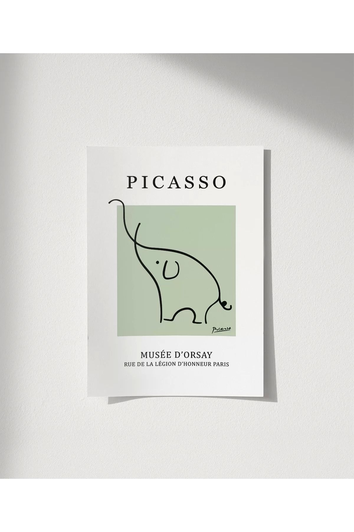 VOGLOO Çerçevesiz Poster Picasso Tarzı Dekoratif Fil Çerçeveli