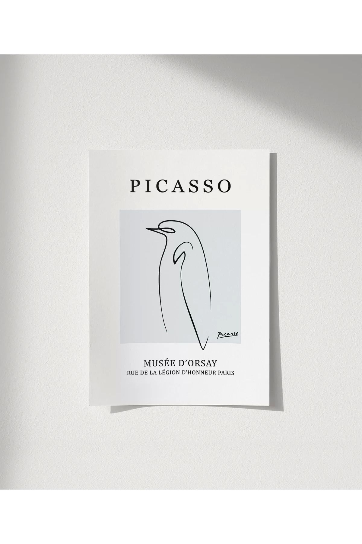 VOGLOO Çerçevesiz Poster Picasso Stil Soyut Kuş Çizimi
