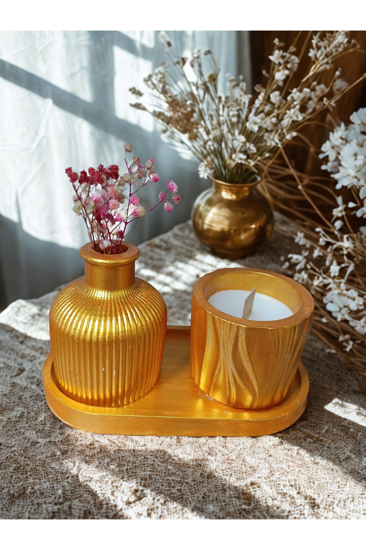 crafts tasarım atölyesi KOPYA - Crafts Tasarım 3 lü Dekoratif Mum seti