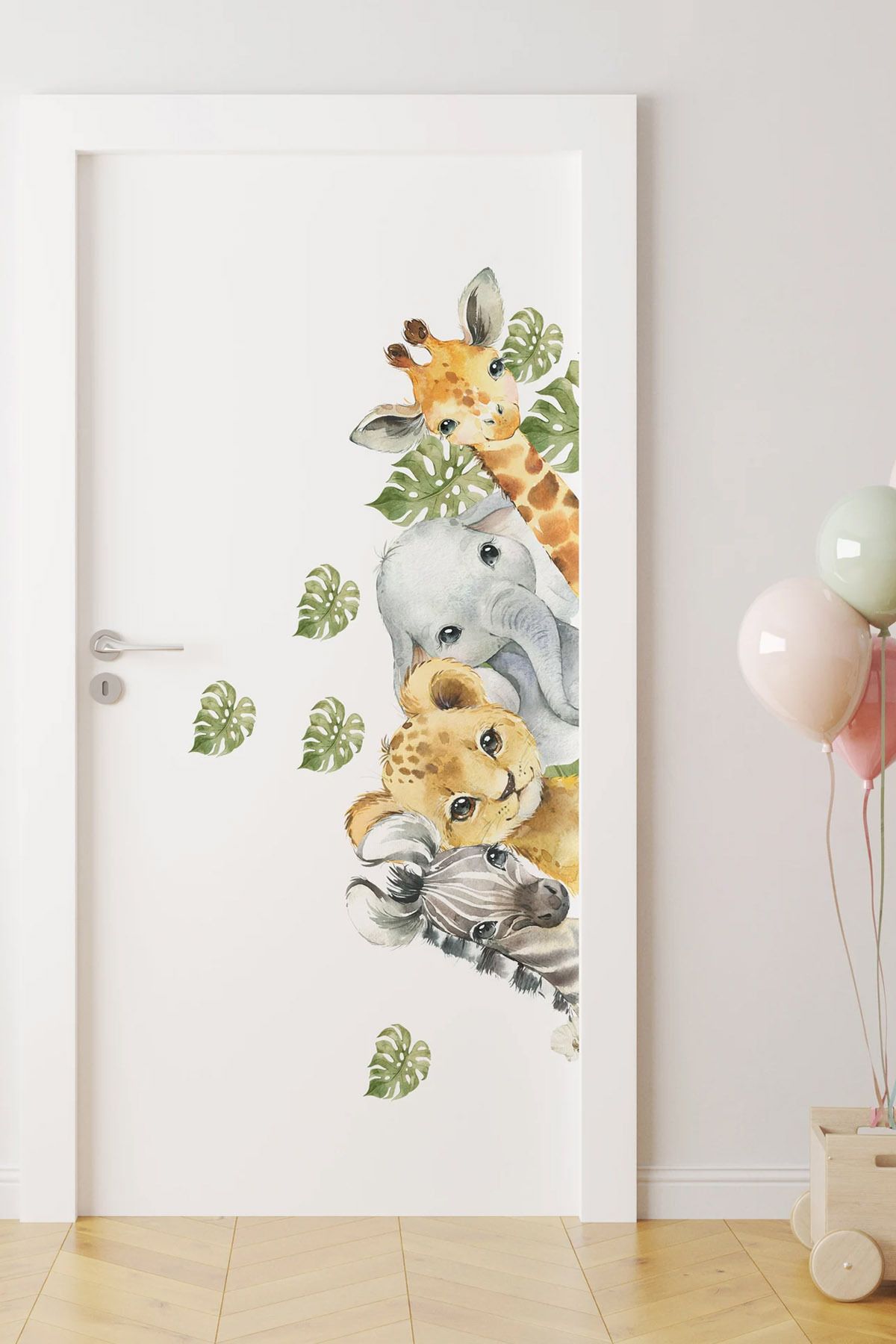 KT Decor Safari Hayvanları Kapı Kenarı Duvar Sticker Seti