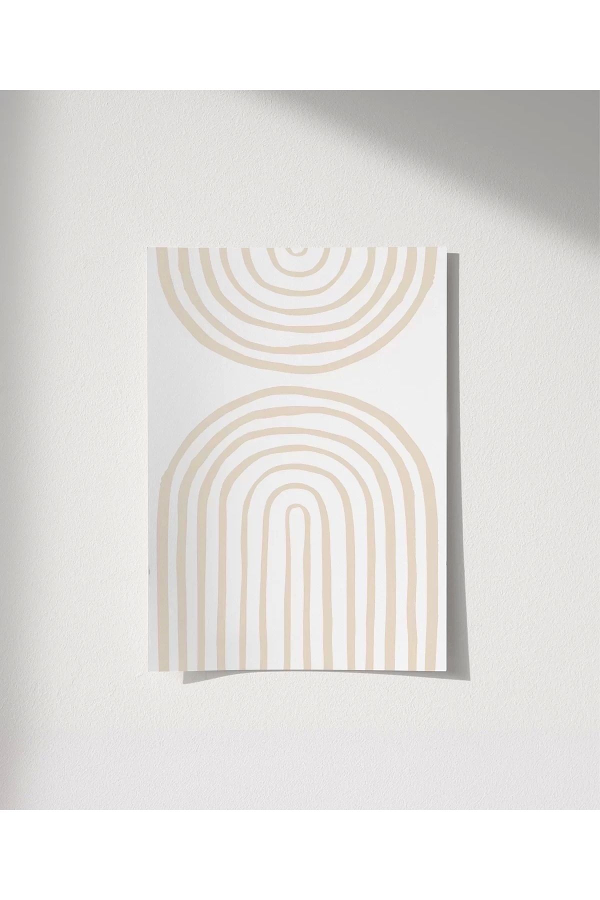 VOGLOO Çerçevesiz Poster Nötr Tonlarda Geometrik Desenli