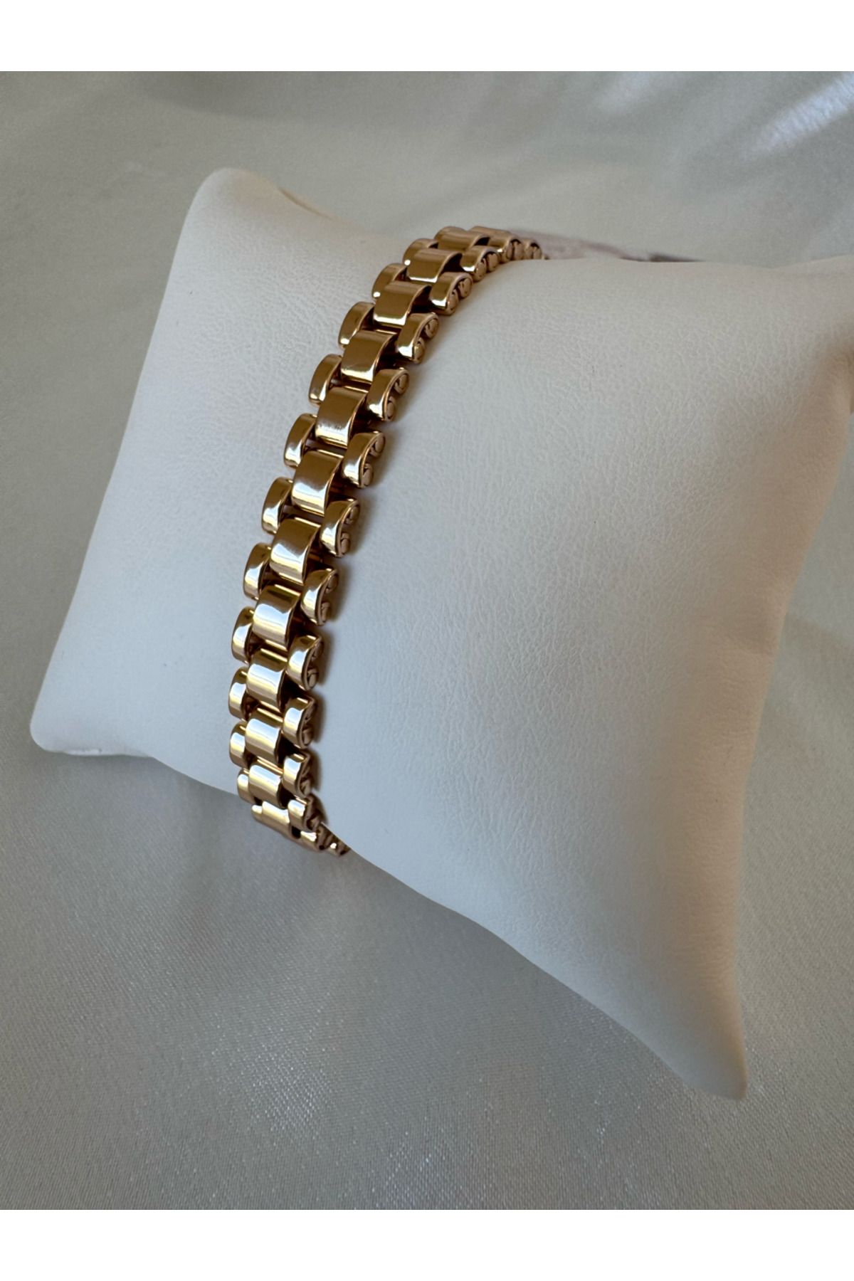sahidesignatelier Çelik Bileklik - Gold Çelik Örme Bileklik