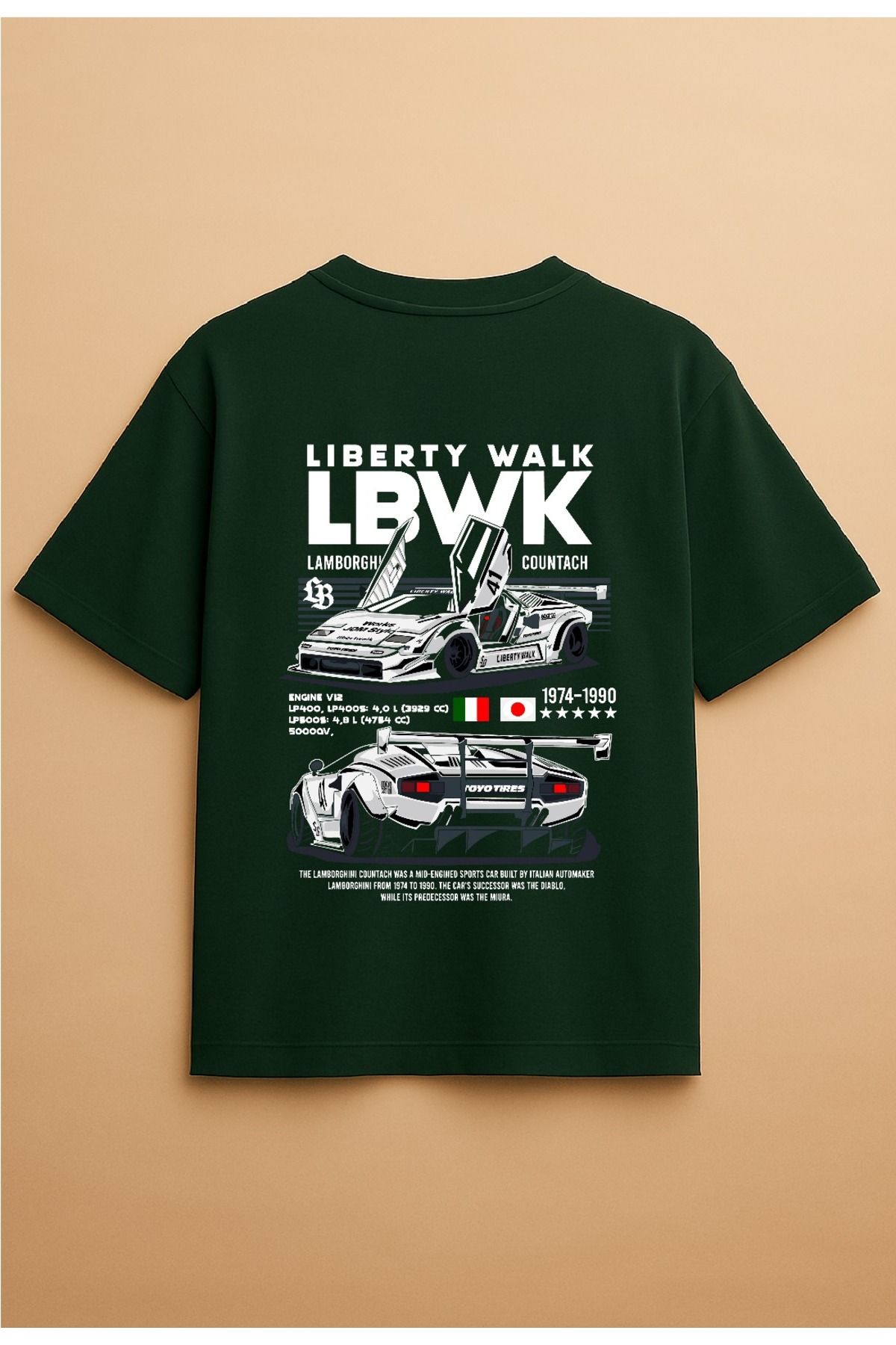 Altair Tr Yeşil Renk Oversize Liberty Walk Baskılı Unisex Tişört T-shirt