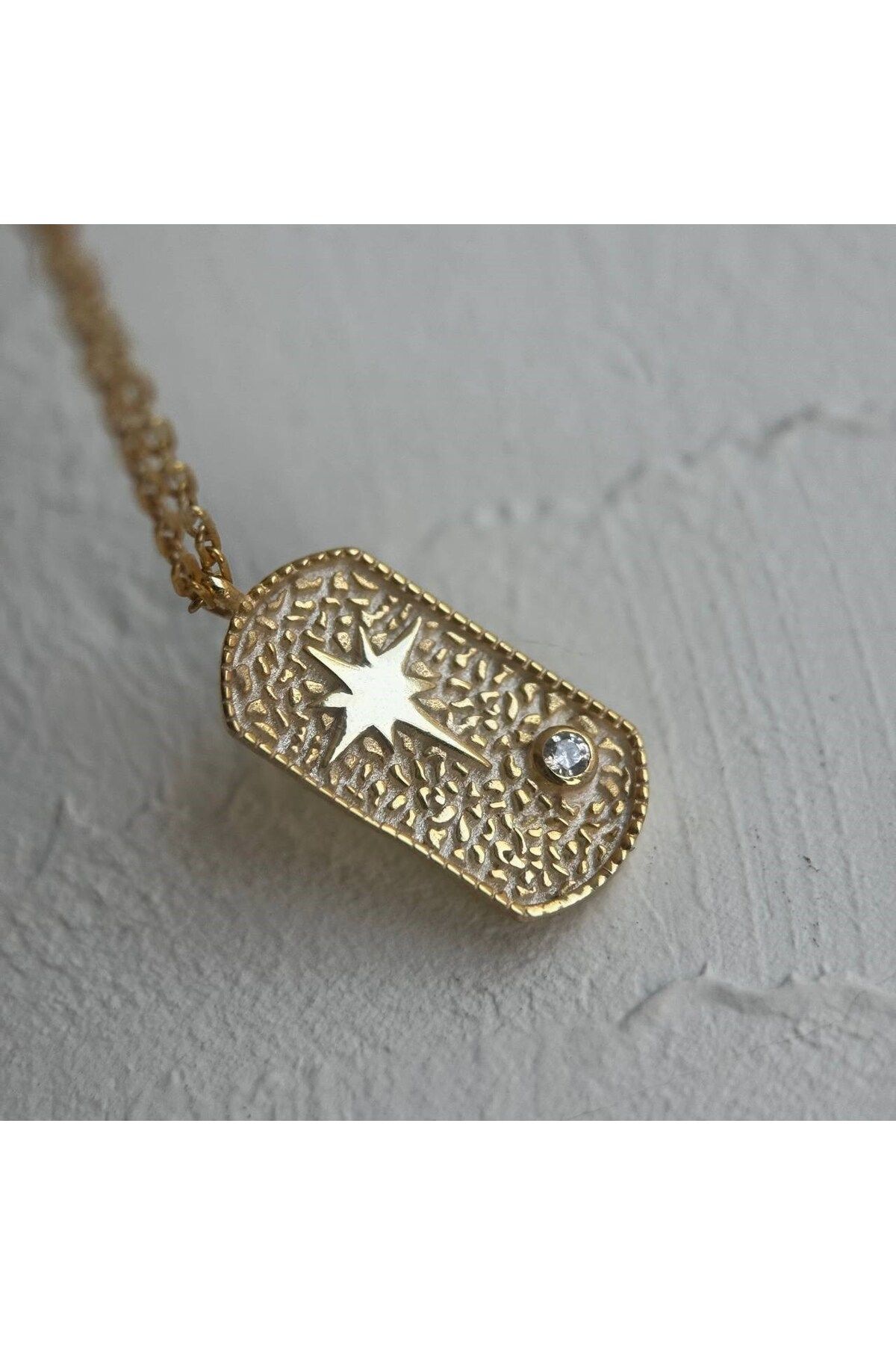 beonejewelry TAŞLI KUTUP YILDIZI KOLYE | 925 GÜMÜŞ