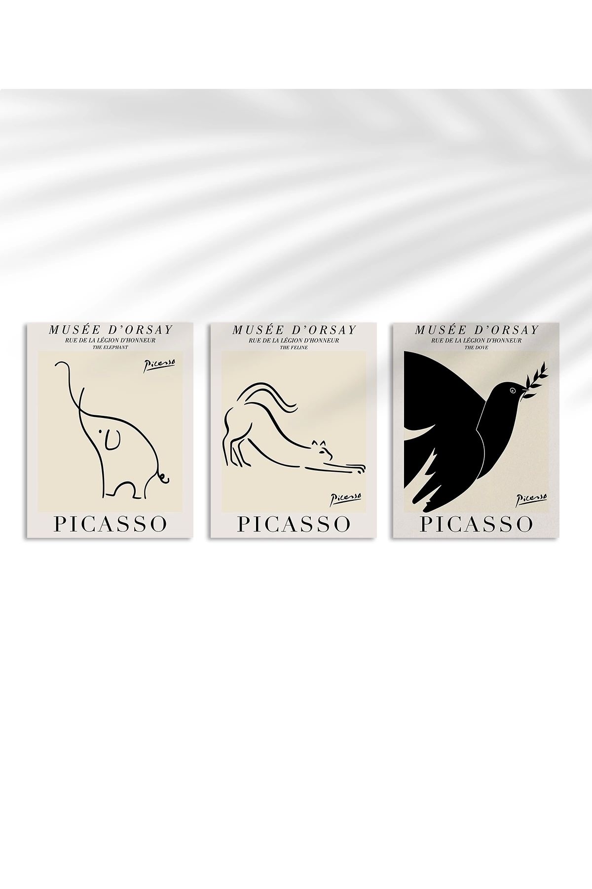 VOGLOO Çerçevesiz Poster Picasso Minimal Çizgi Sanatı 3'lü