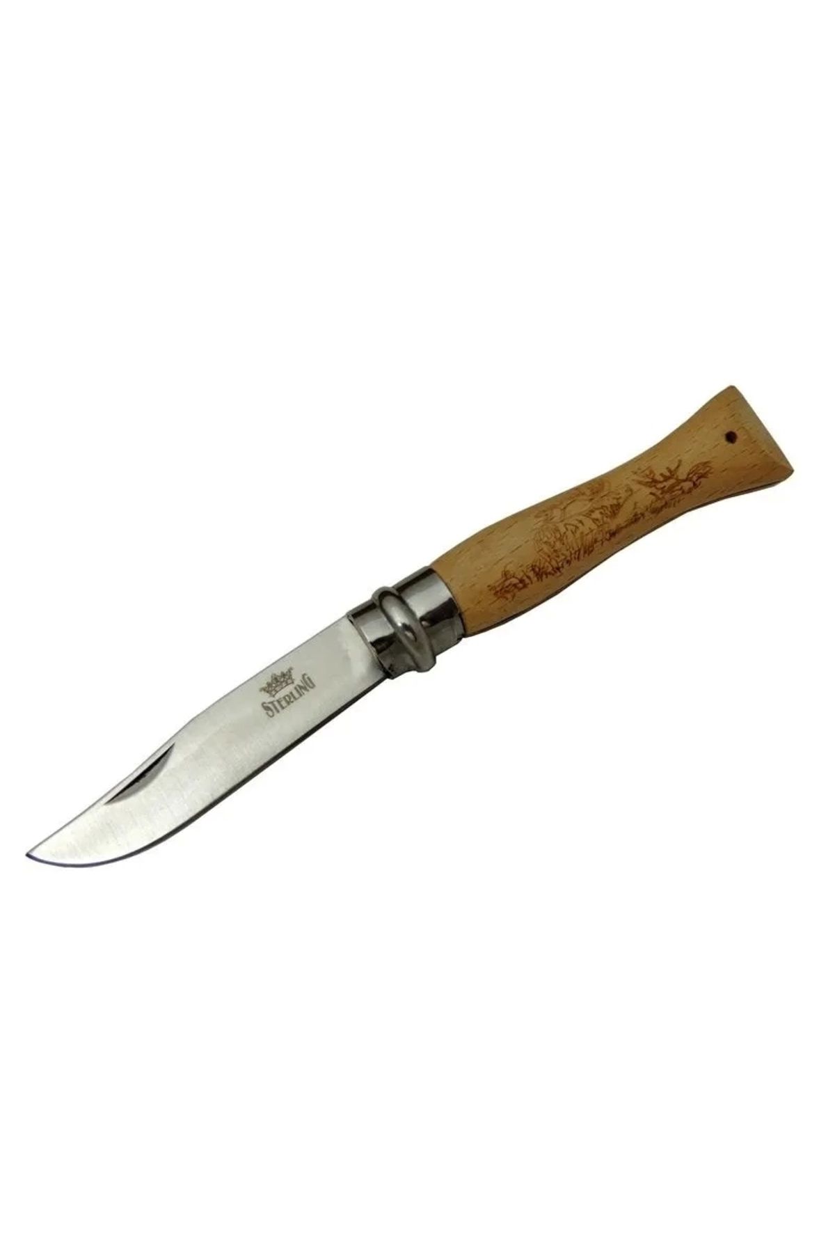 PRATİKOBA T0195 Bahçe Çakı 16 Cm - Ahşap Sap, Bilezikli, Kılıflı