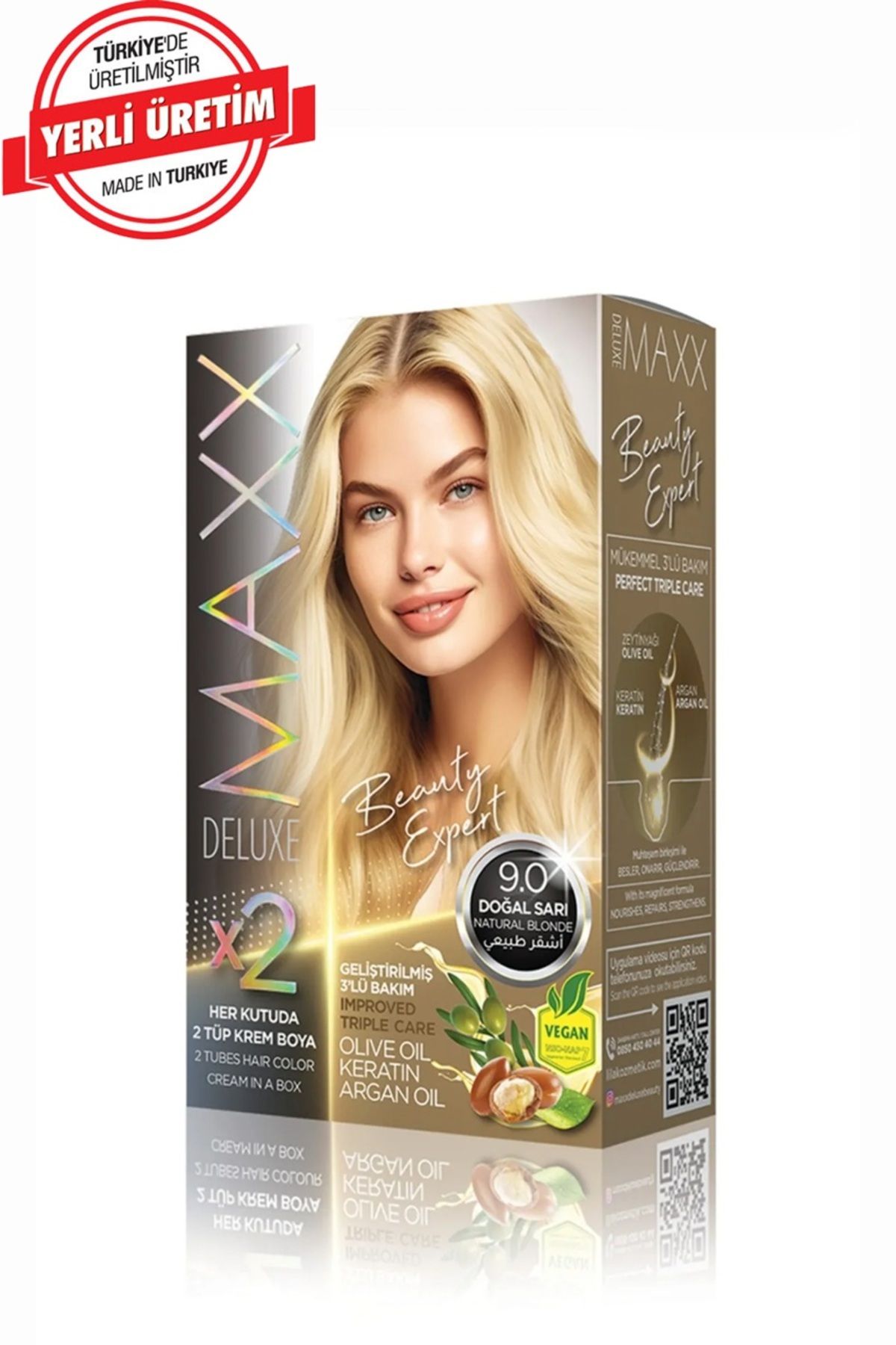 MUK's Beauty Tools MAXX DELUXE BEAUTY Keratinli Saç Boya Seti 2 Tüp + 2 Oksidan 34 Harika Renk Seçeneği