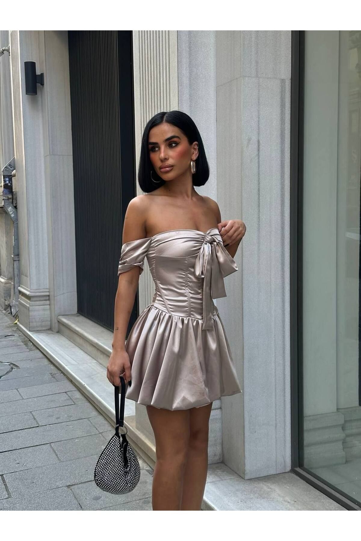 Lorinya Butik Saten Elbise