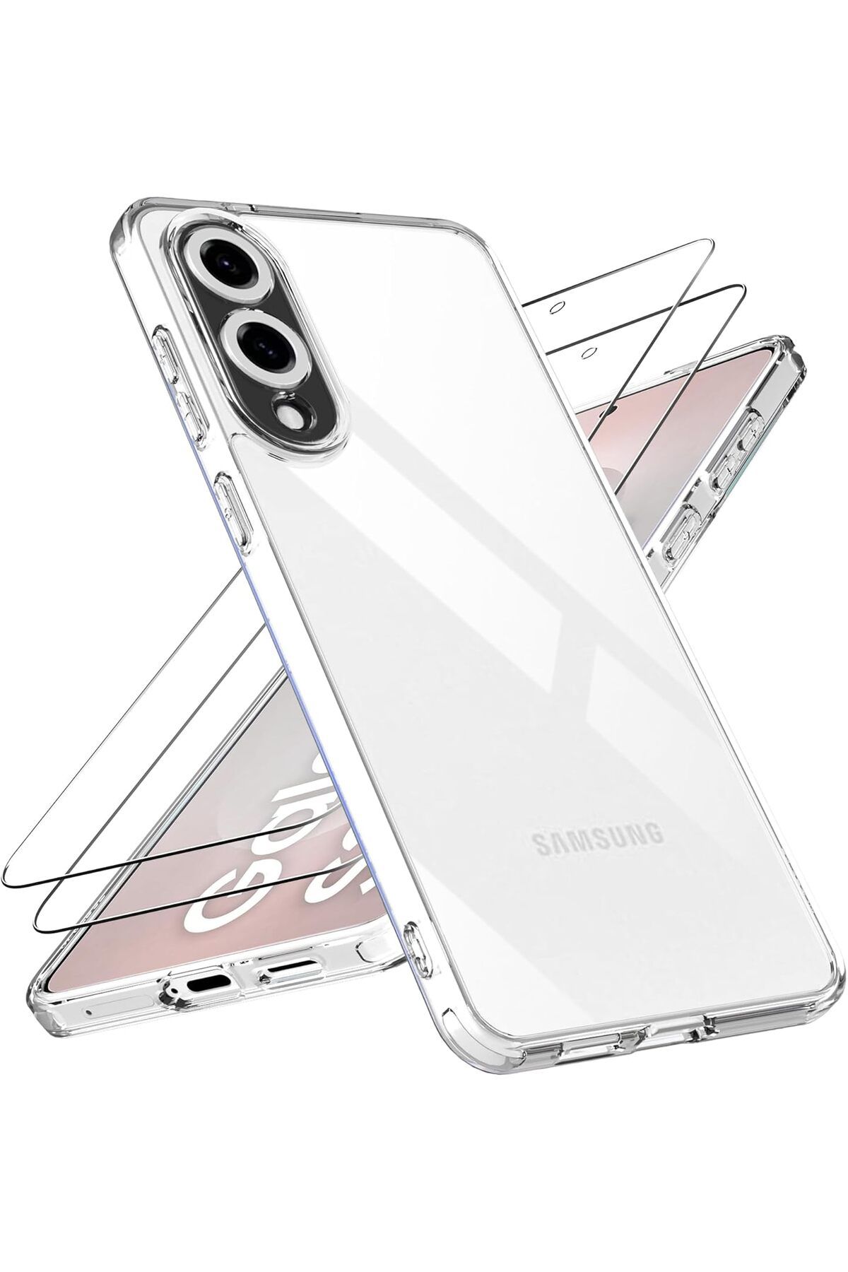 Rivor Samsung Galaxy S25 Edge Kılıf Kamera Çıkıntılı Şeffaf İnce Silikon Kapak + 9H Ekran Koruyucu Set