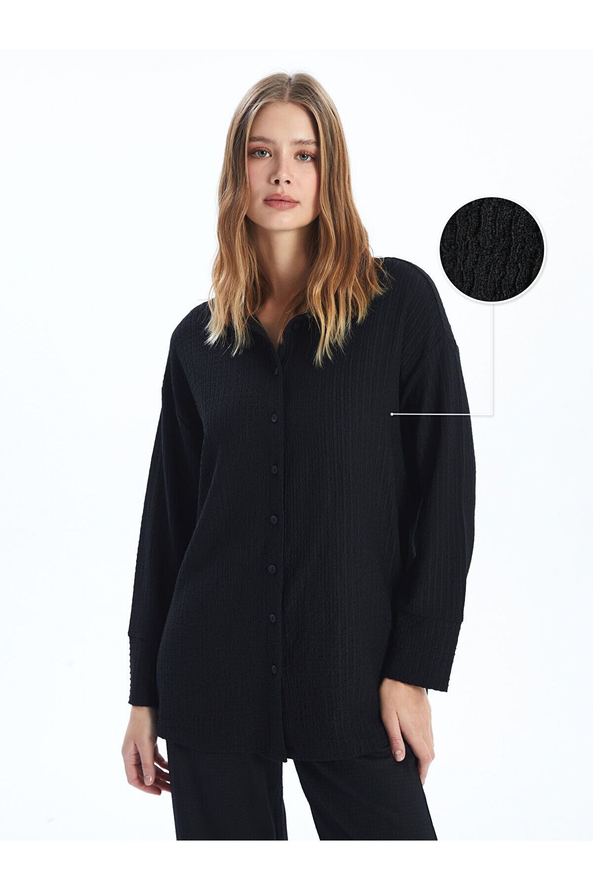 LC Waikiki Dokulu Oversize Kadın Gömlek Tunik