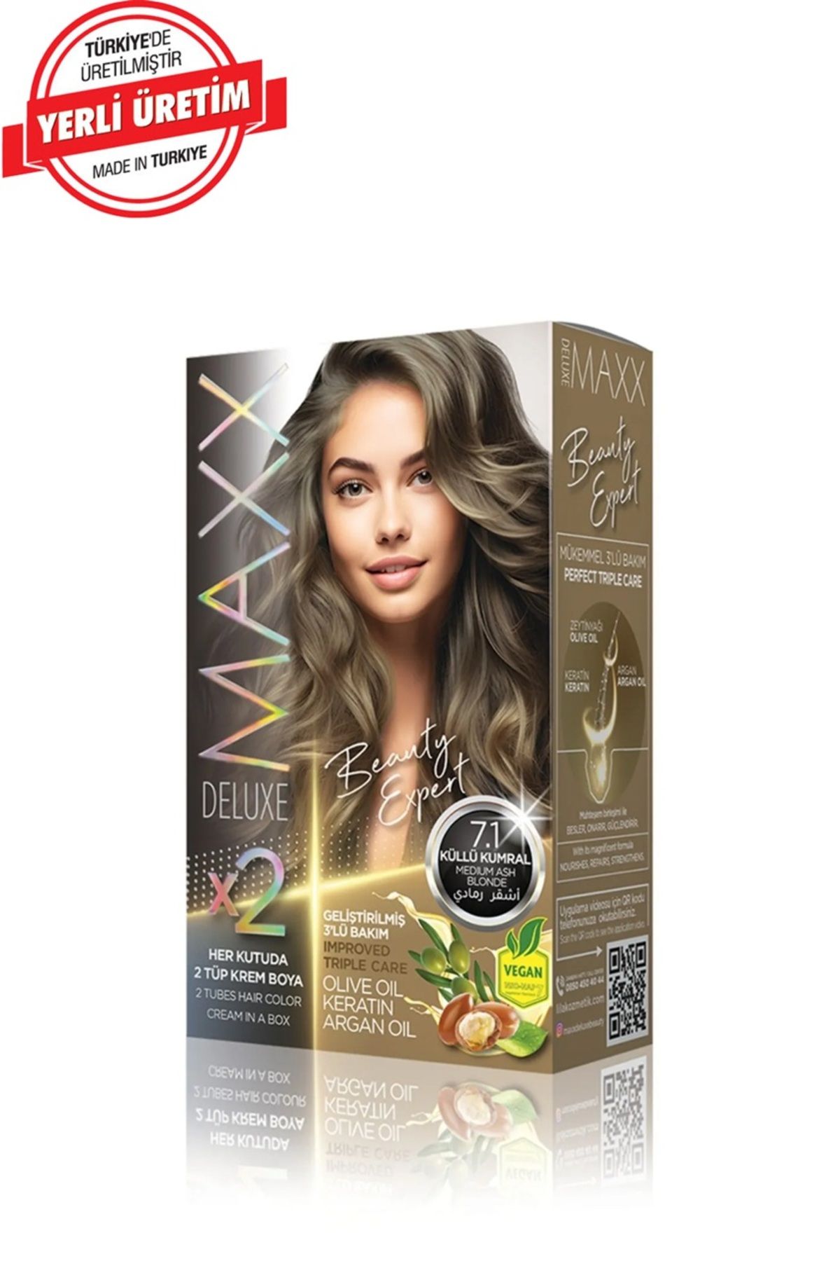 MUK's Beauty Tools MAXX DELUXE BEAUTY Keratinli Saç Boya Seti 2 Tüp + 2 Oksidan 34 Harika Renk Seçeneği