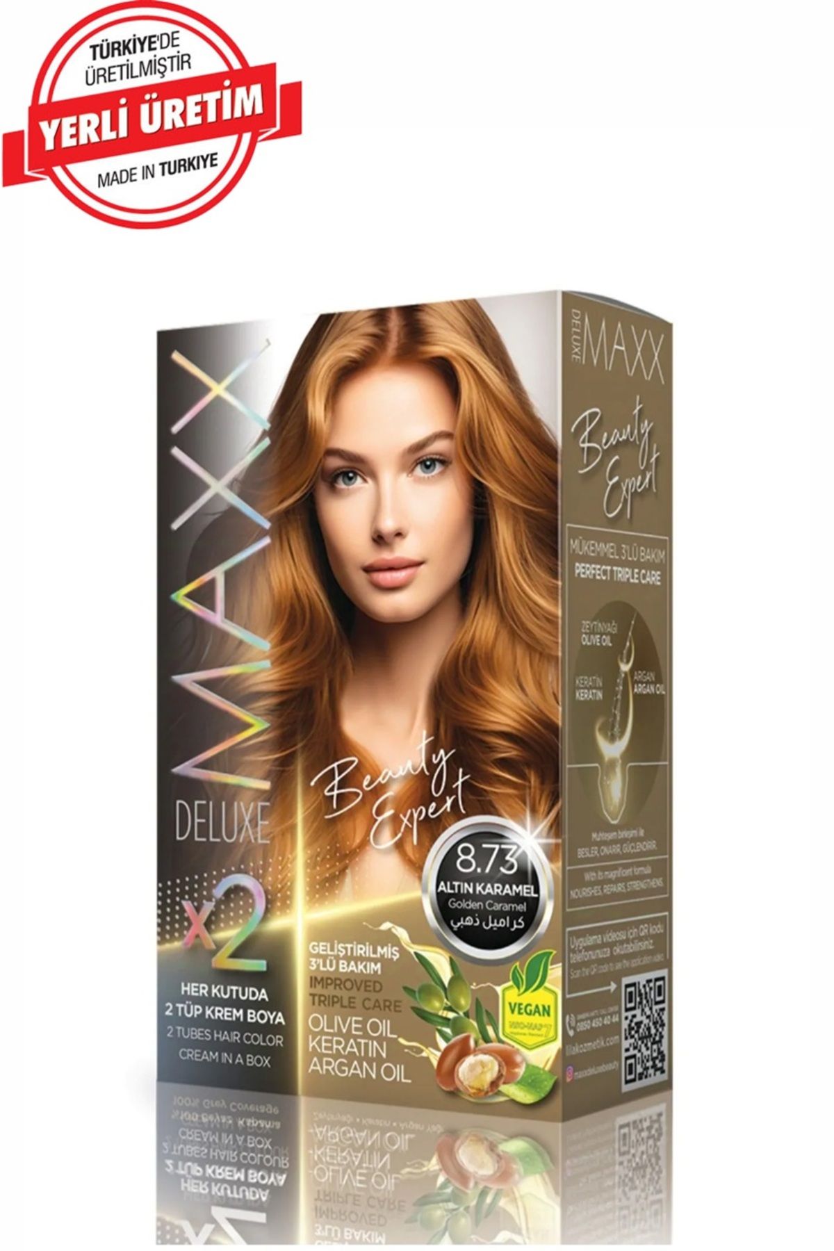MUK's Beauty Tools MAXX DELUXE BEAUTY Keratinli Saç Boya Seti 2 Tüp + 2 Oksidan 34 Harika Renk Seçeneği
